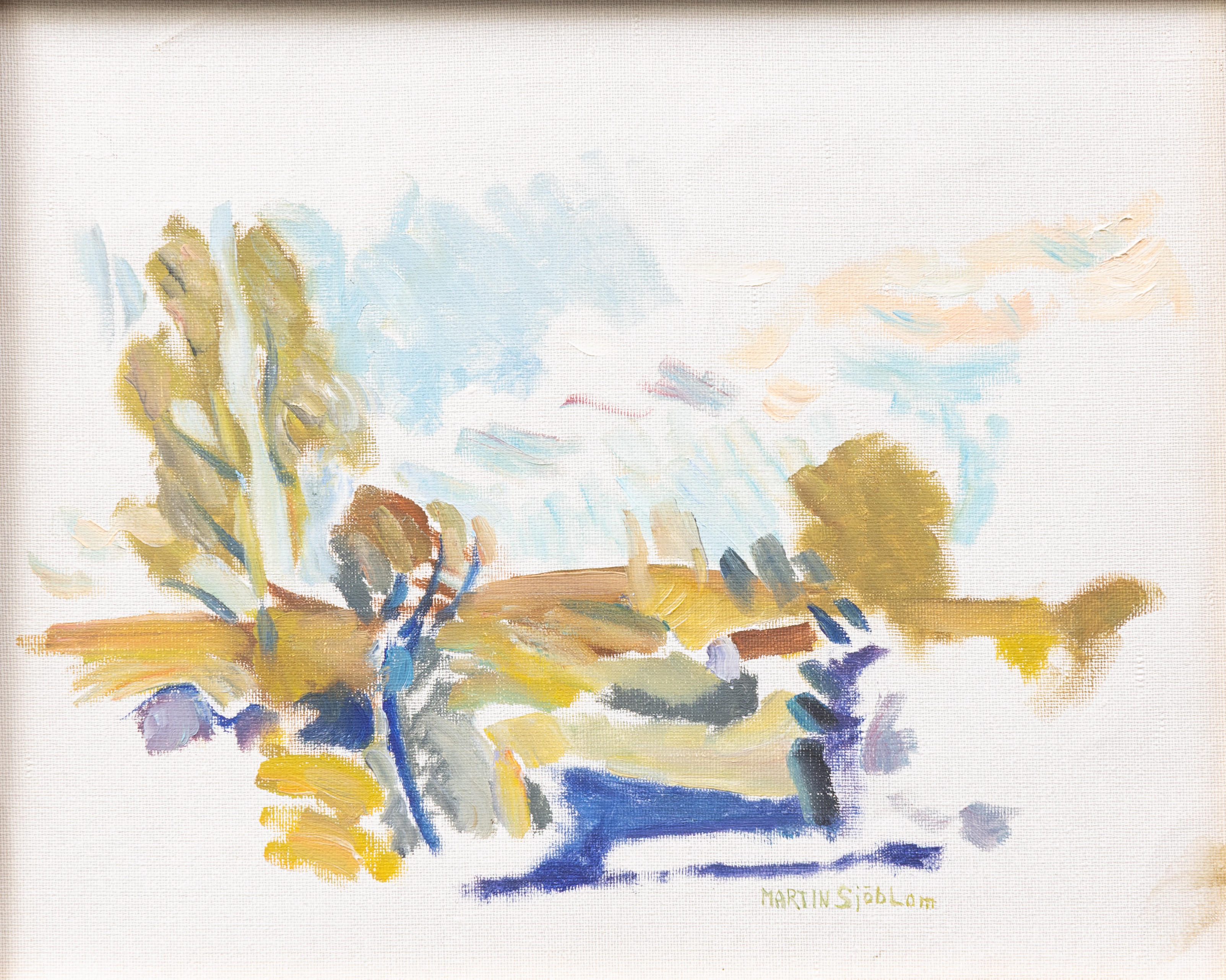 MARTIN SJÖBLOM (1920-2004). Landskap, olja på duk, signerad.