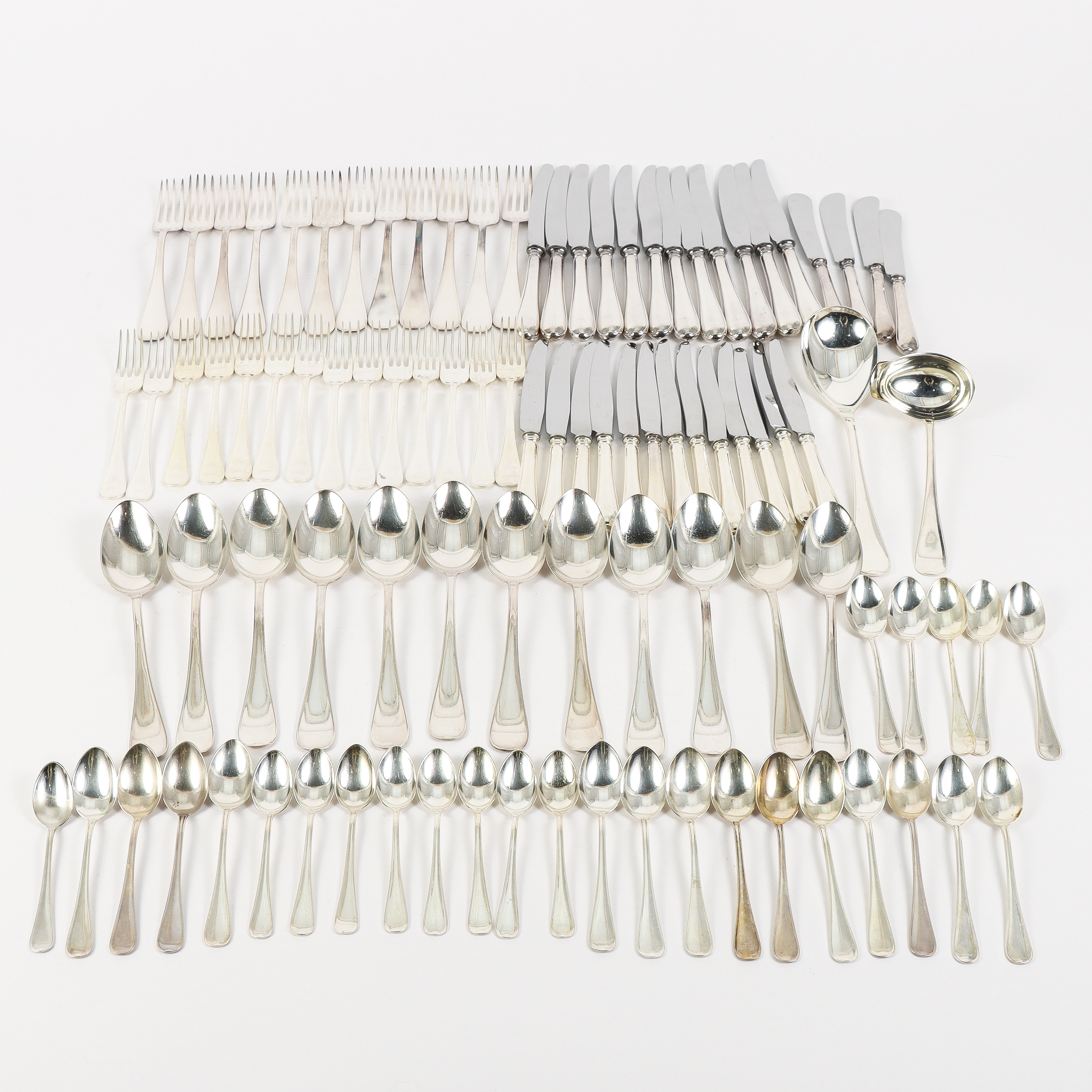 BESTICKSERVIS silver, "Svensk Rund", 97 delar, GAB, 1960-tal.