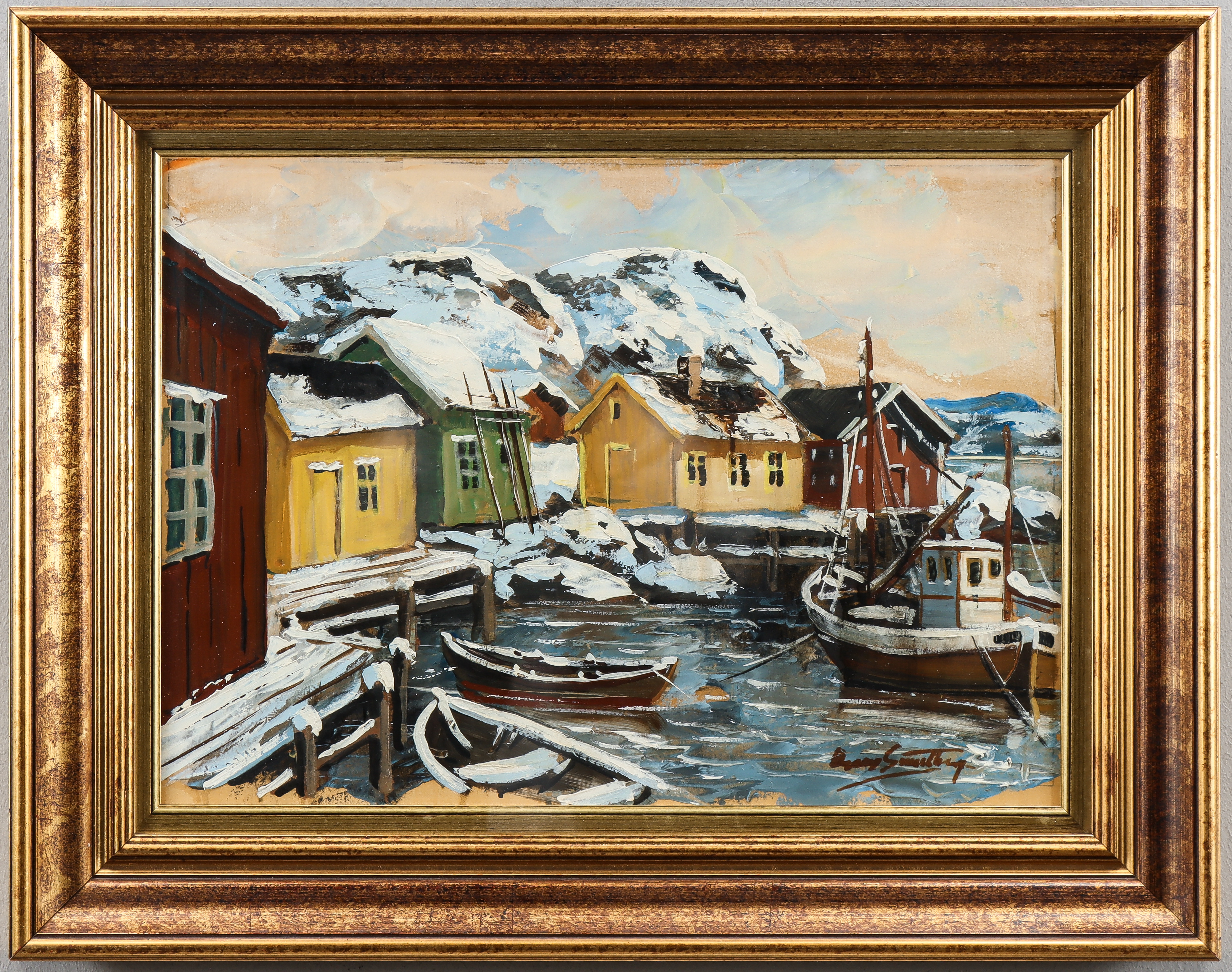 OSCAR SUNDBERG olja på pannå, signerad.