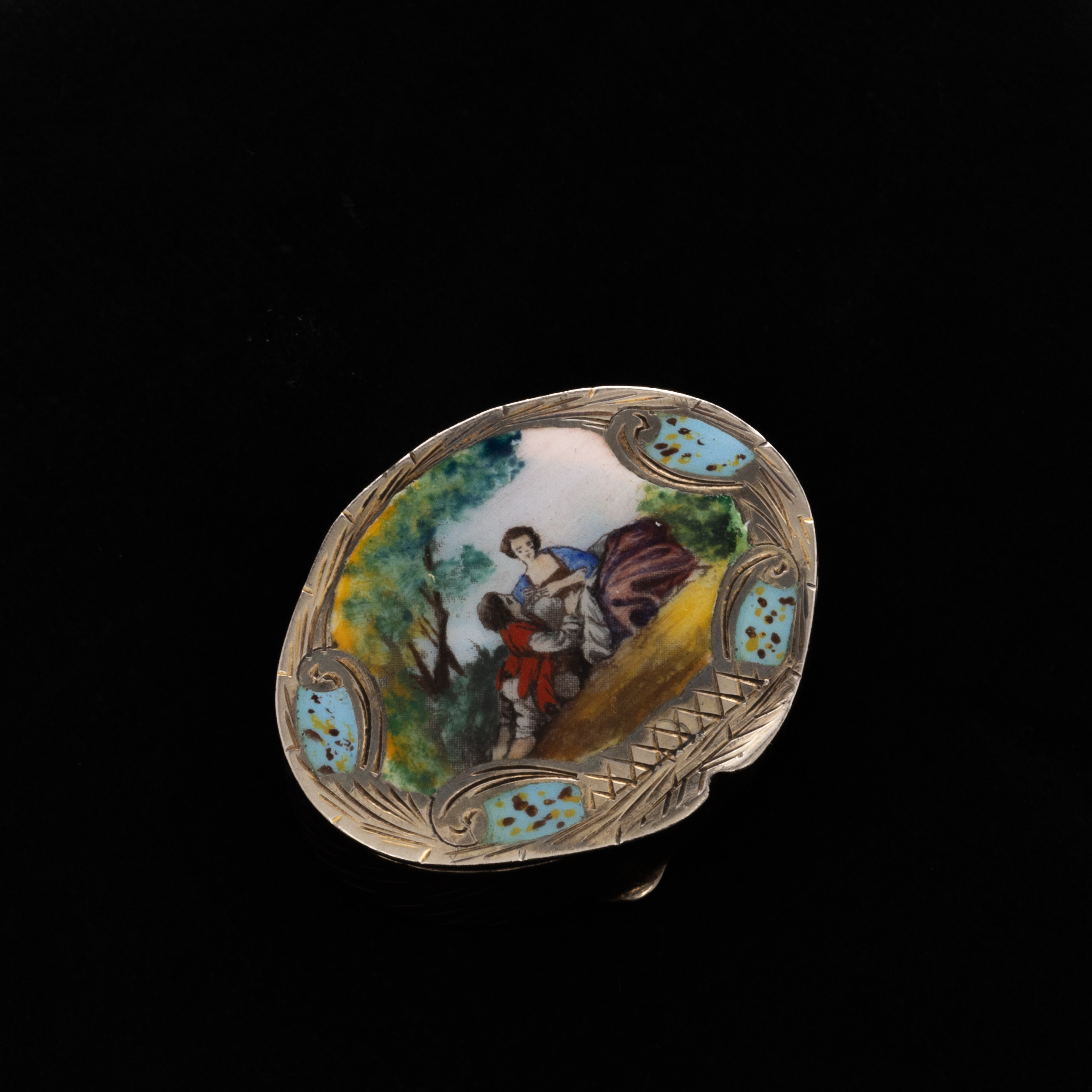 DOSA, Silver, Emaljdekor, Italien, 1900-talets första hälft.