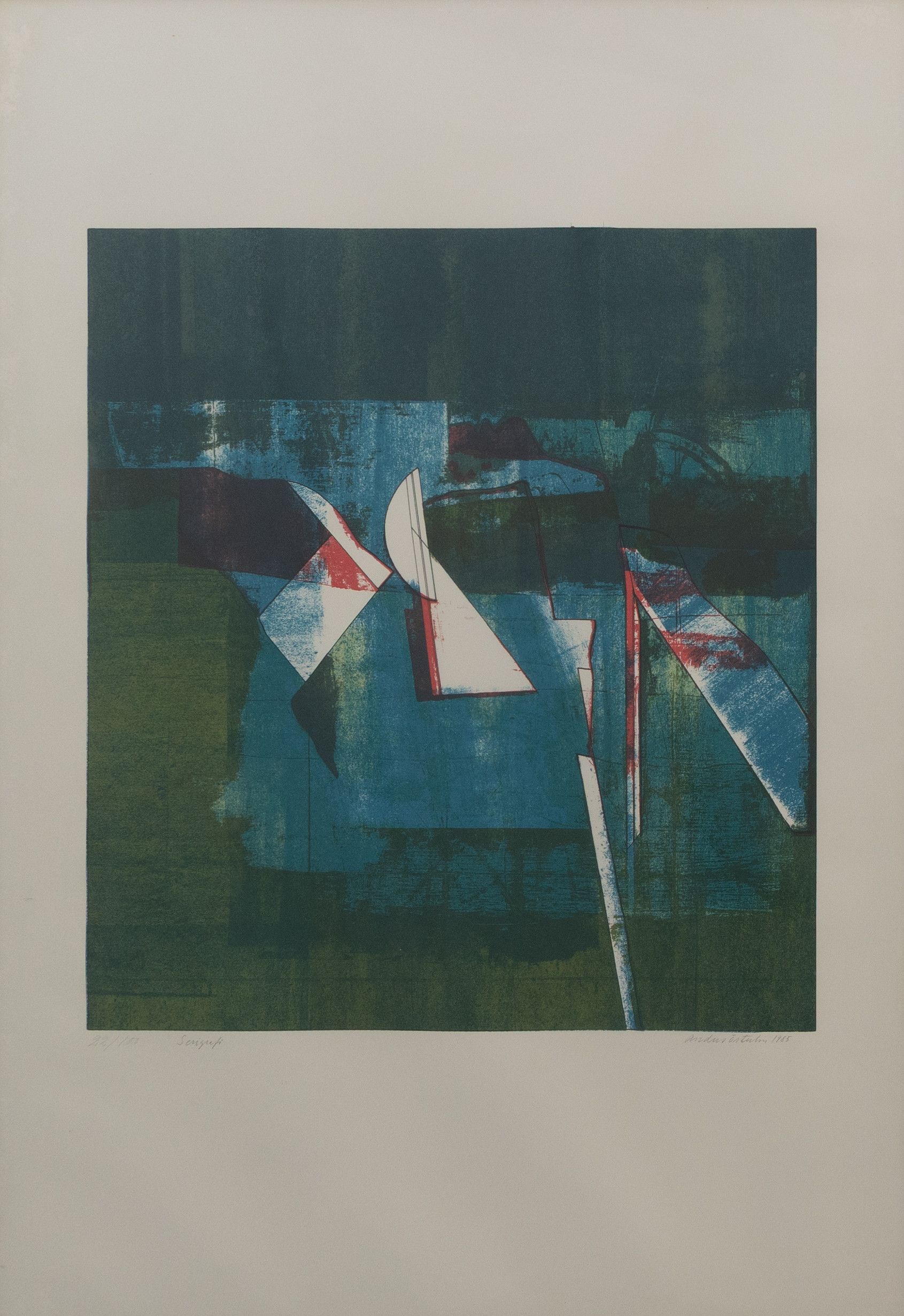 ANDERS ÖSTERLIN. Komposition, serigrafi nr 22/100, signerad och daterad 1985.