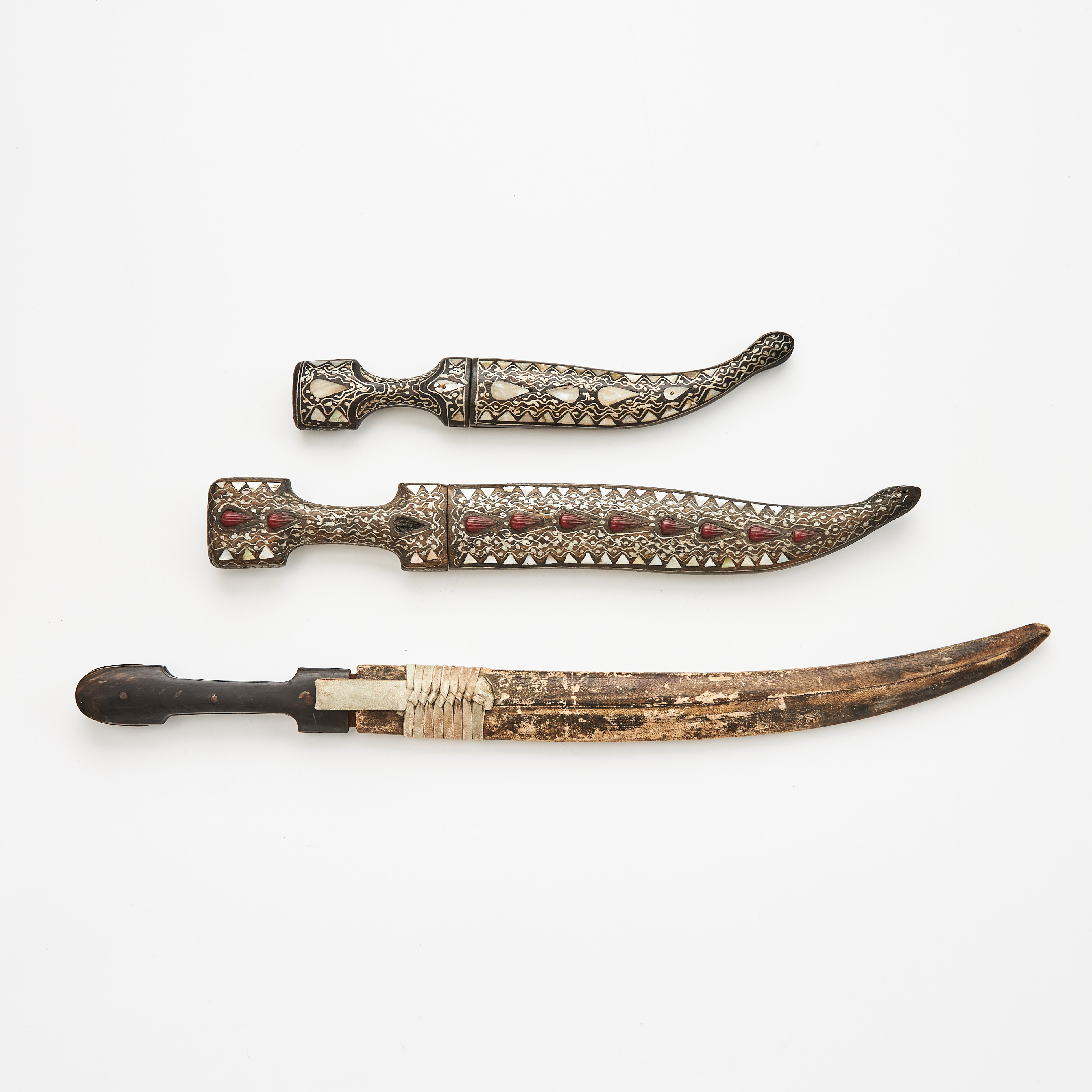 JAMBIYA, 3 stycken, Syrien, Kaukasien, 1900-tal.