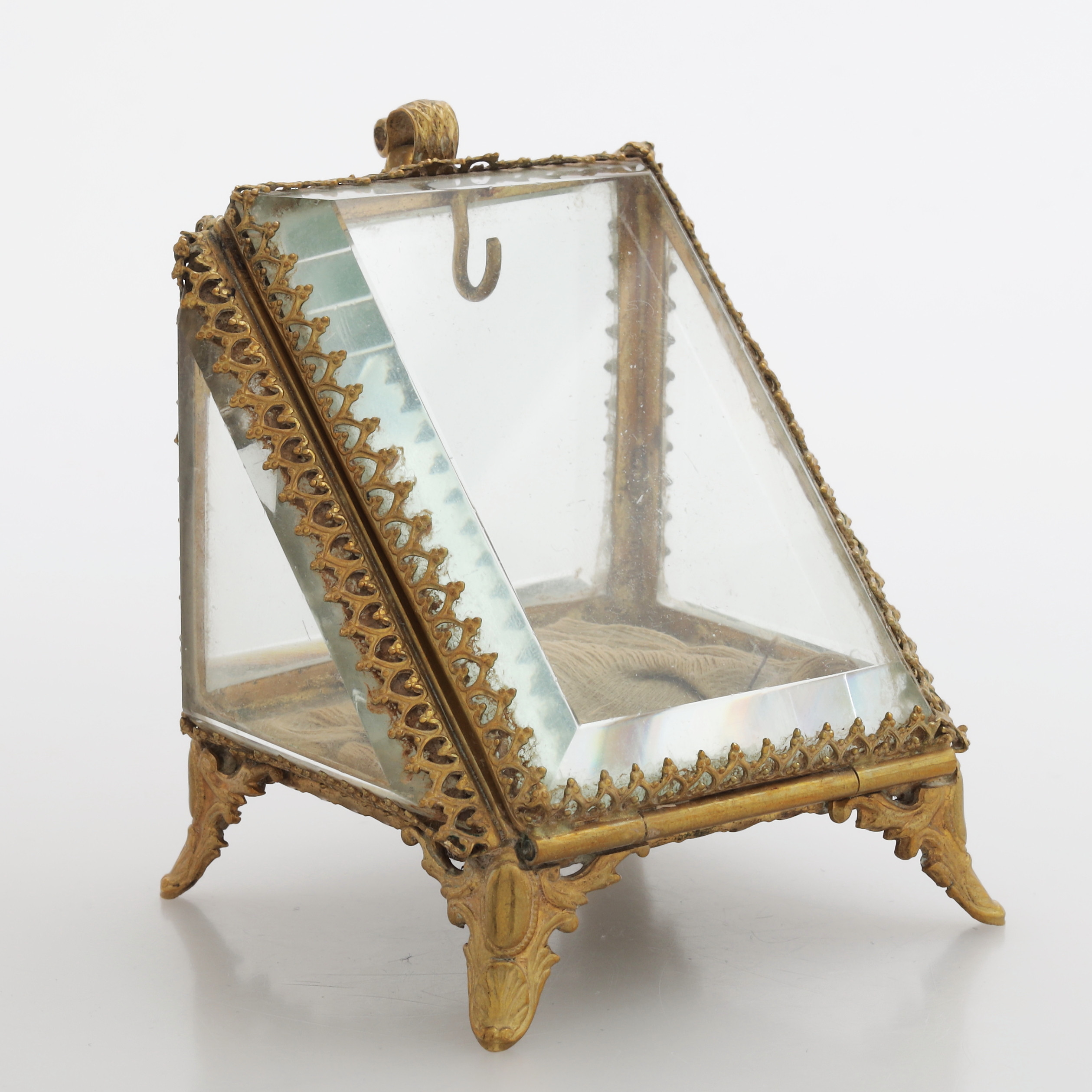 SMYCKESKRIN, mässing/glas, 1800/1900-tal.