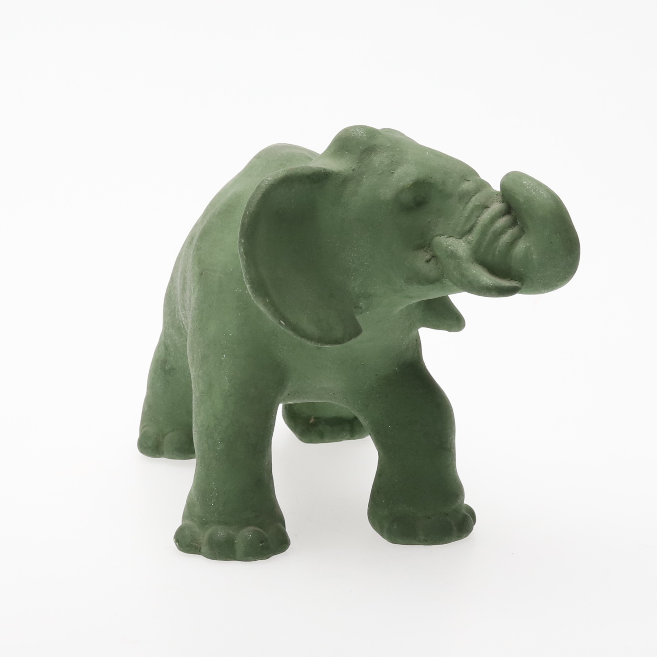 DAG STILLE, figurin, elefant, grönglaserad keramik.