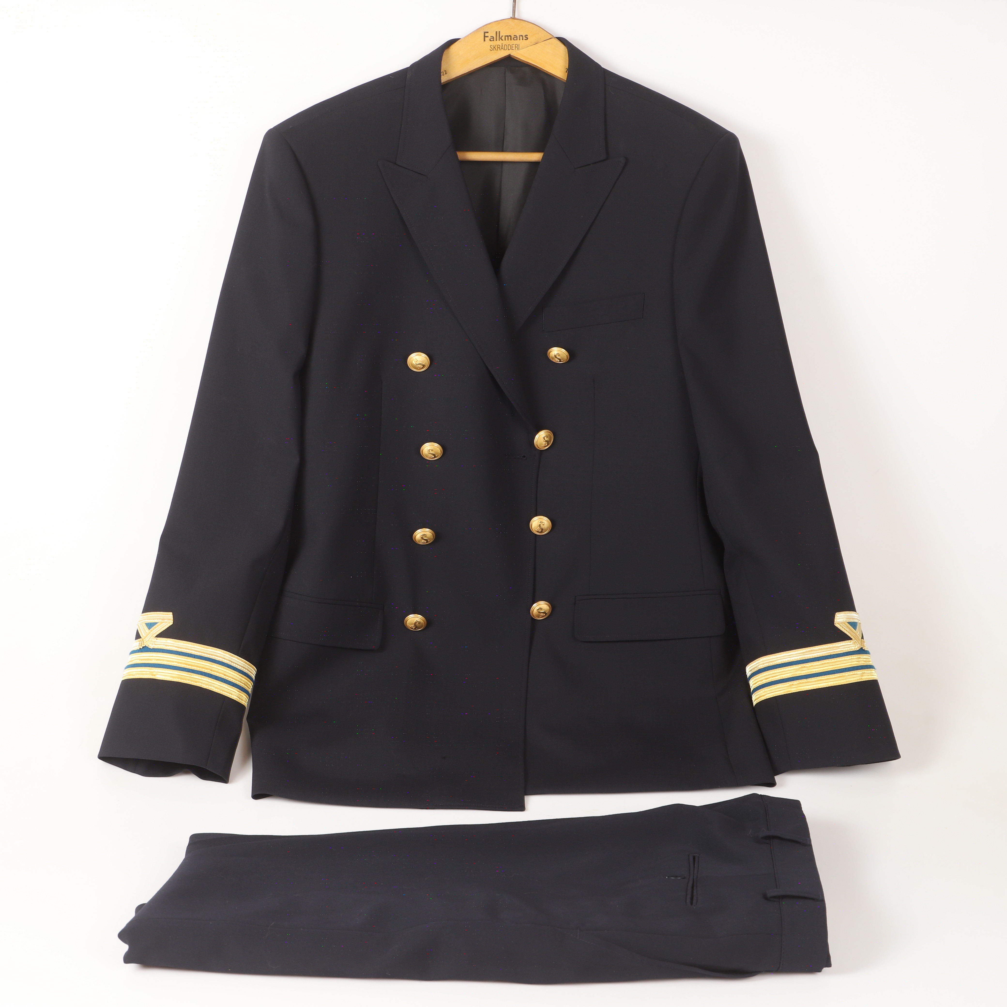 TJÄNSTEUNIFORM, 2 delar, ullblandning, färjebolag, möjligtvis "Sessanlinjen", Göteborg-Fredrikshamn.
