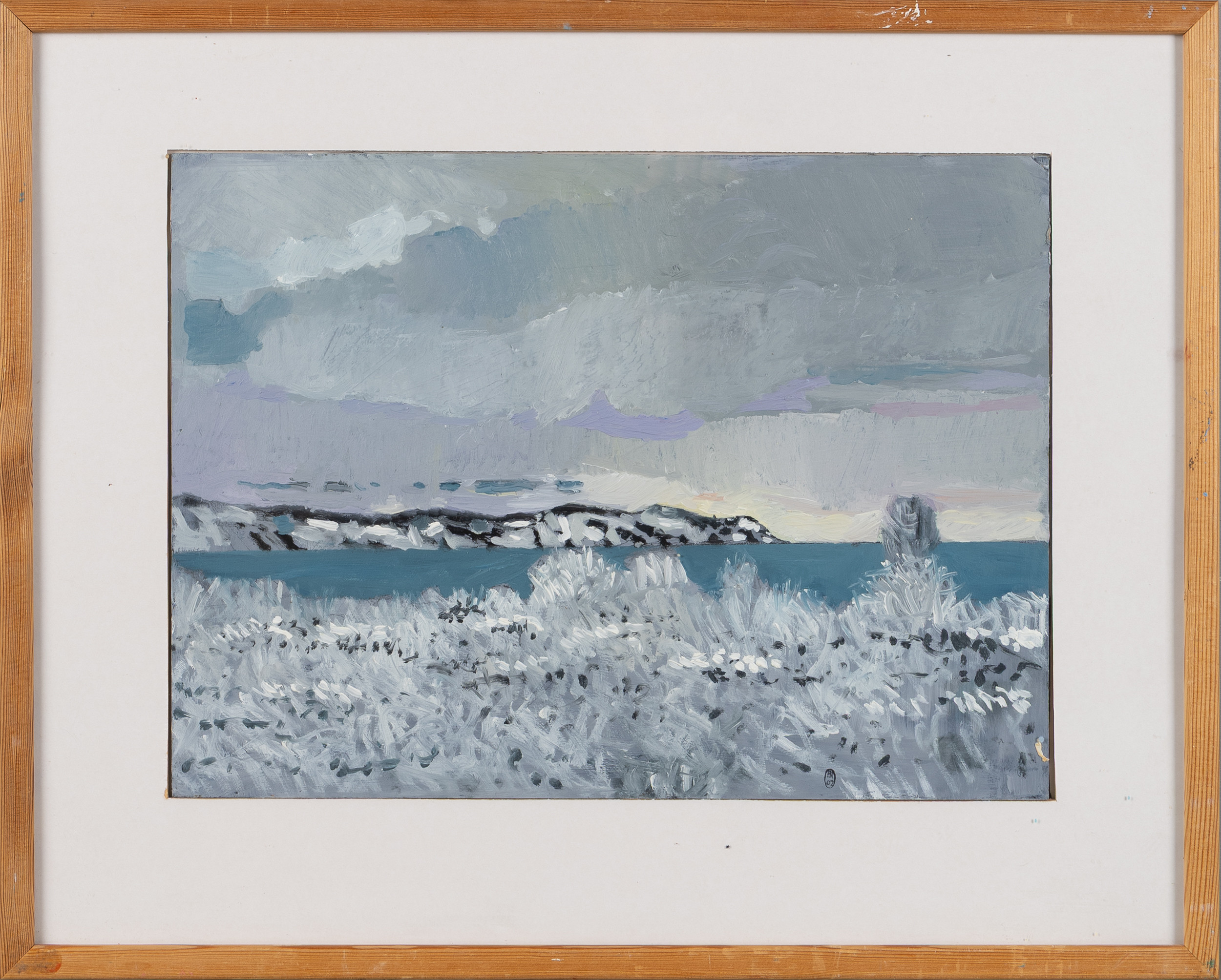 HÅKAN NYBERG (1938-2013). "Kullaberg i snö", olja på papp.