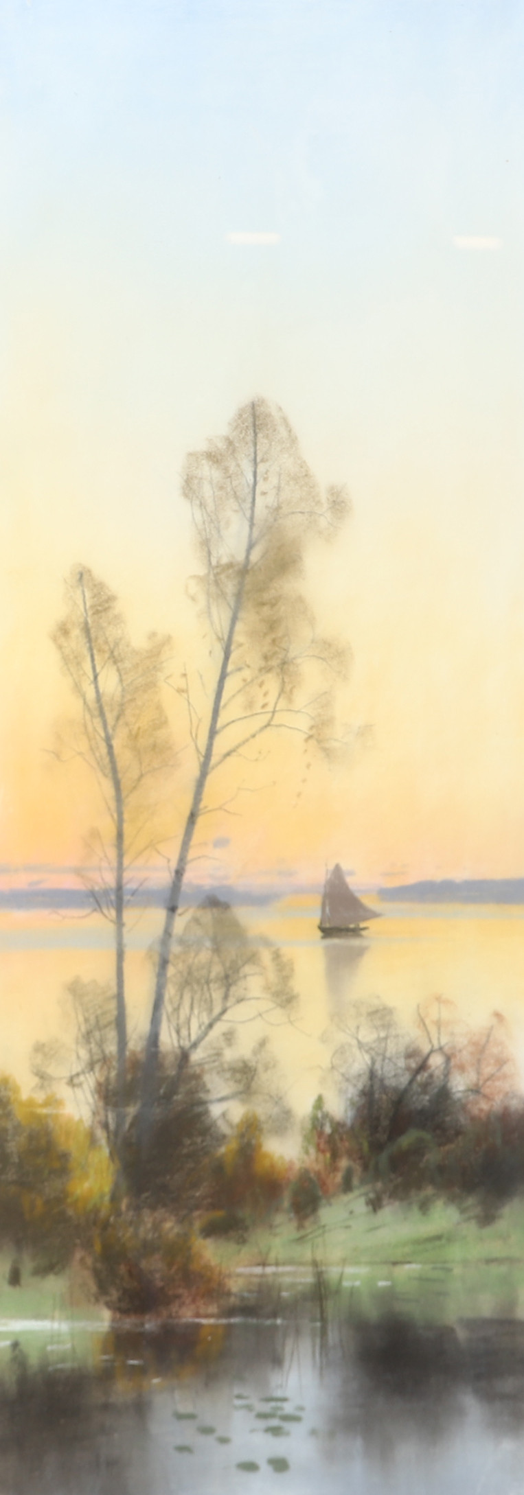 CARL BRANDT. Sjölandskap, pastell, signerad.