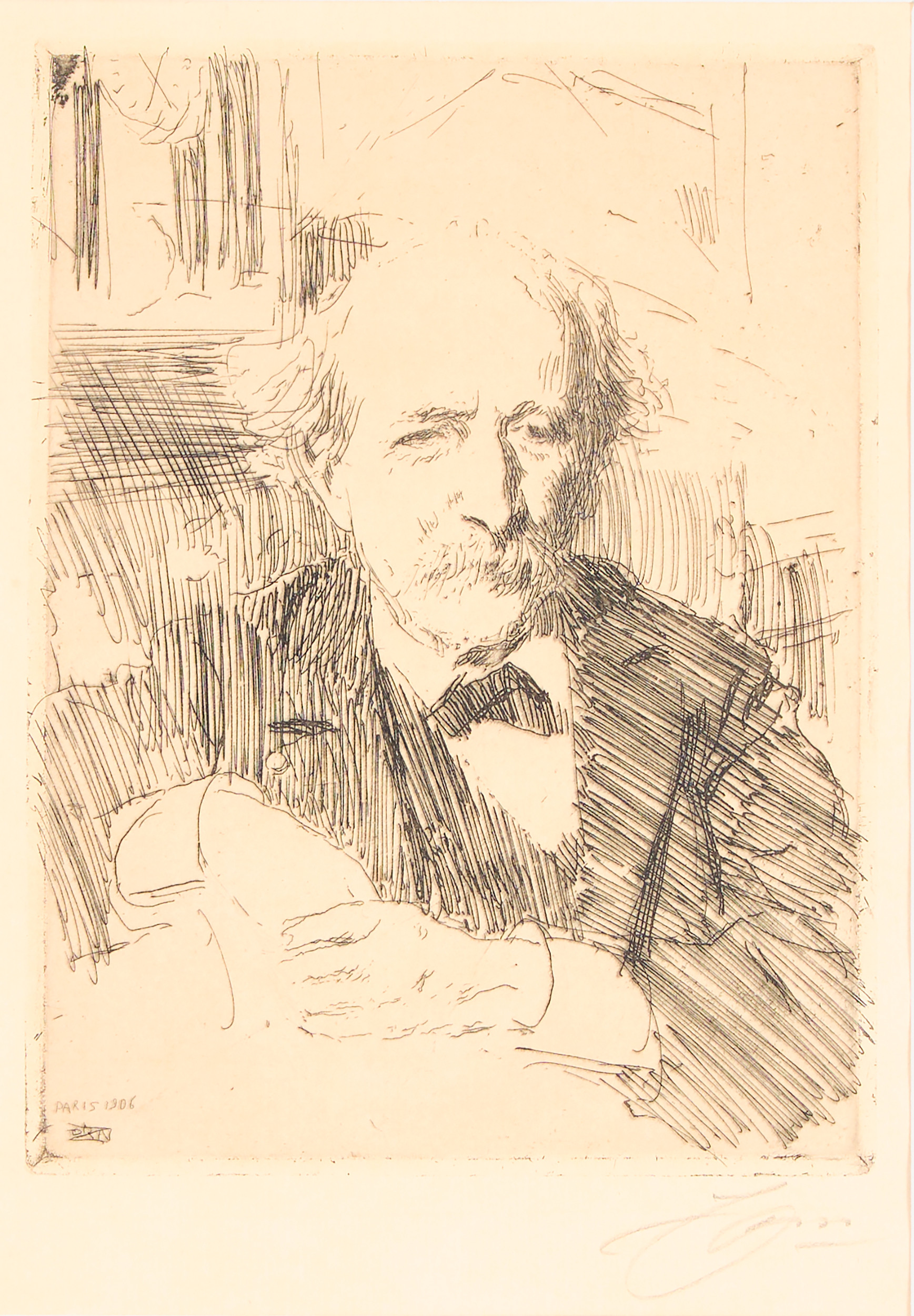 ANDERS ZORN. "Marcellin Berthelot", Paris 1906.