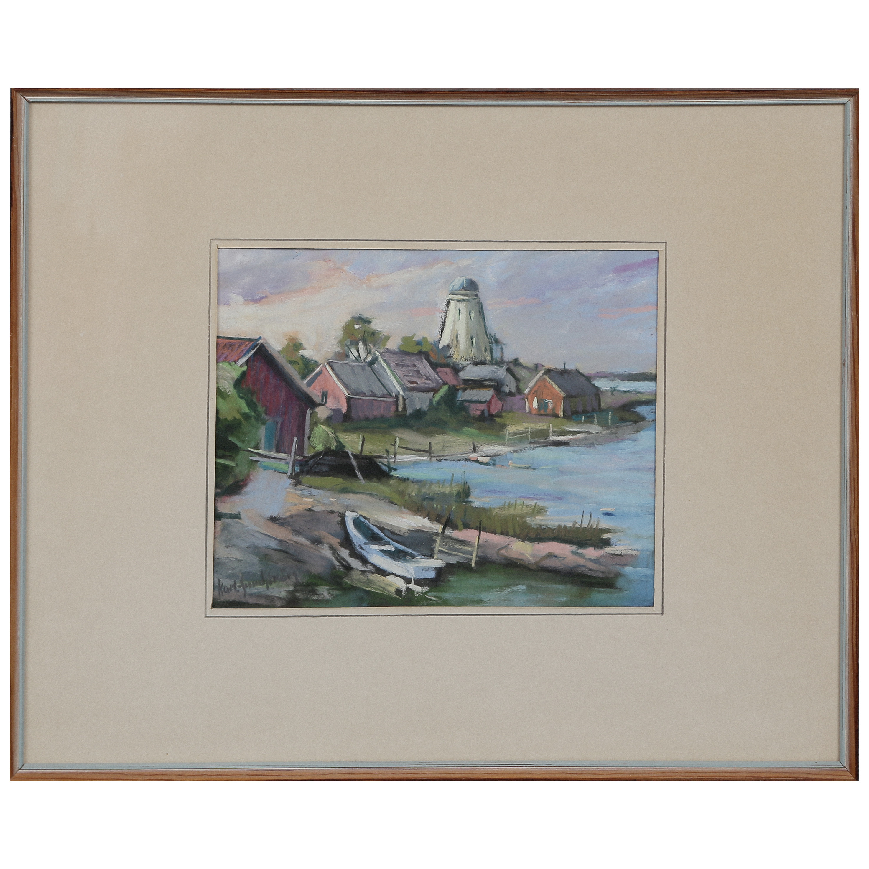 KARL SUNDSTRÖM, PASTELL PÅ PAPPER, SIGNERAD, INGLASAD.