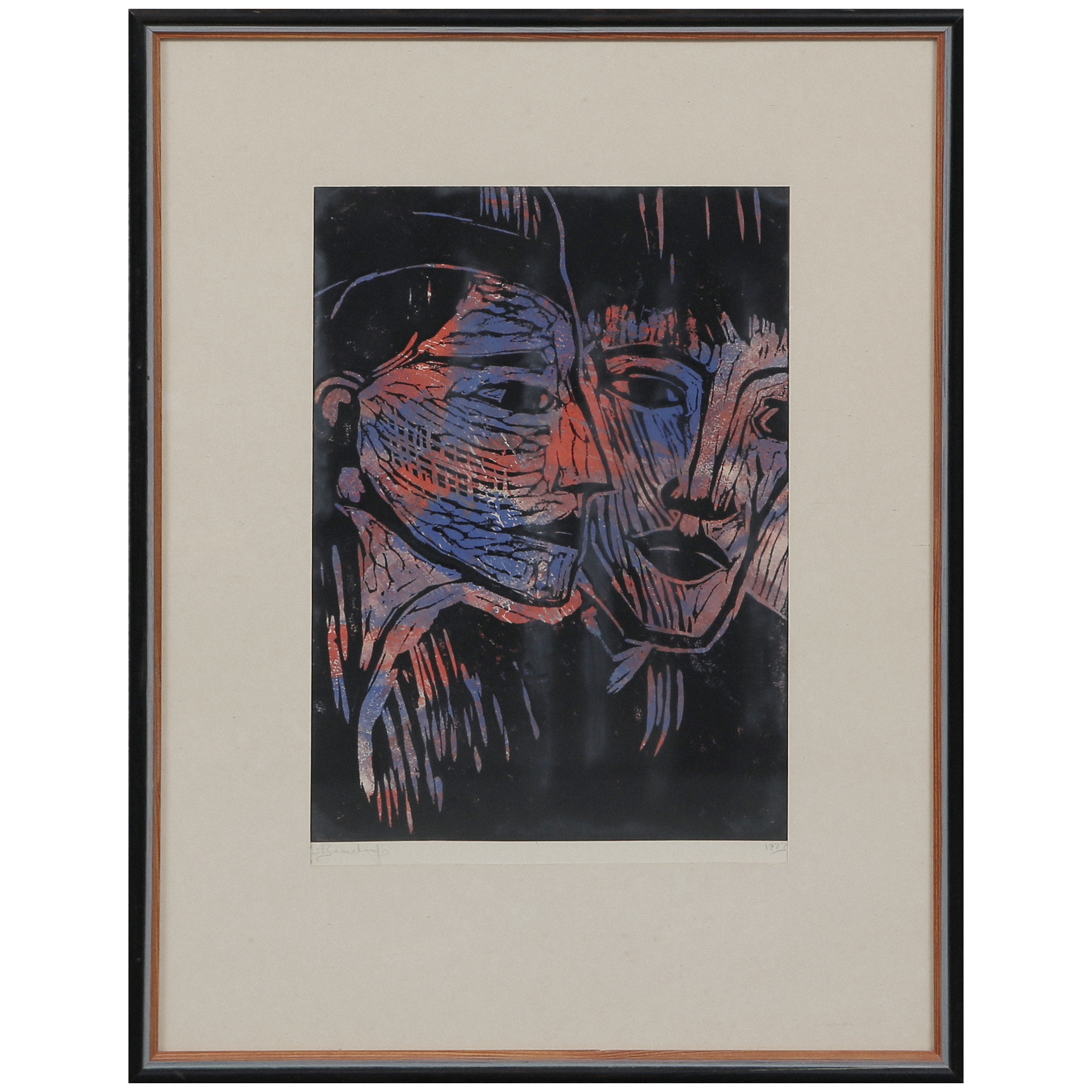 ROBERT JOHN BEAUCHAMP (1923-1995, USA) BLANDTEKNIK, SIGNERAD, DATERAD, INGLASAD.