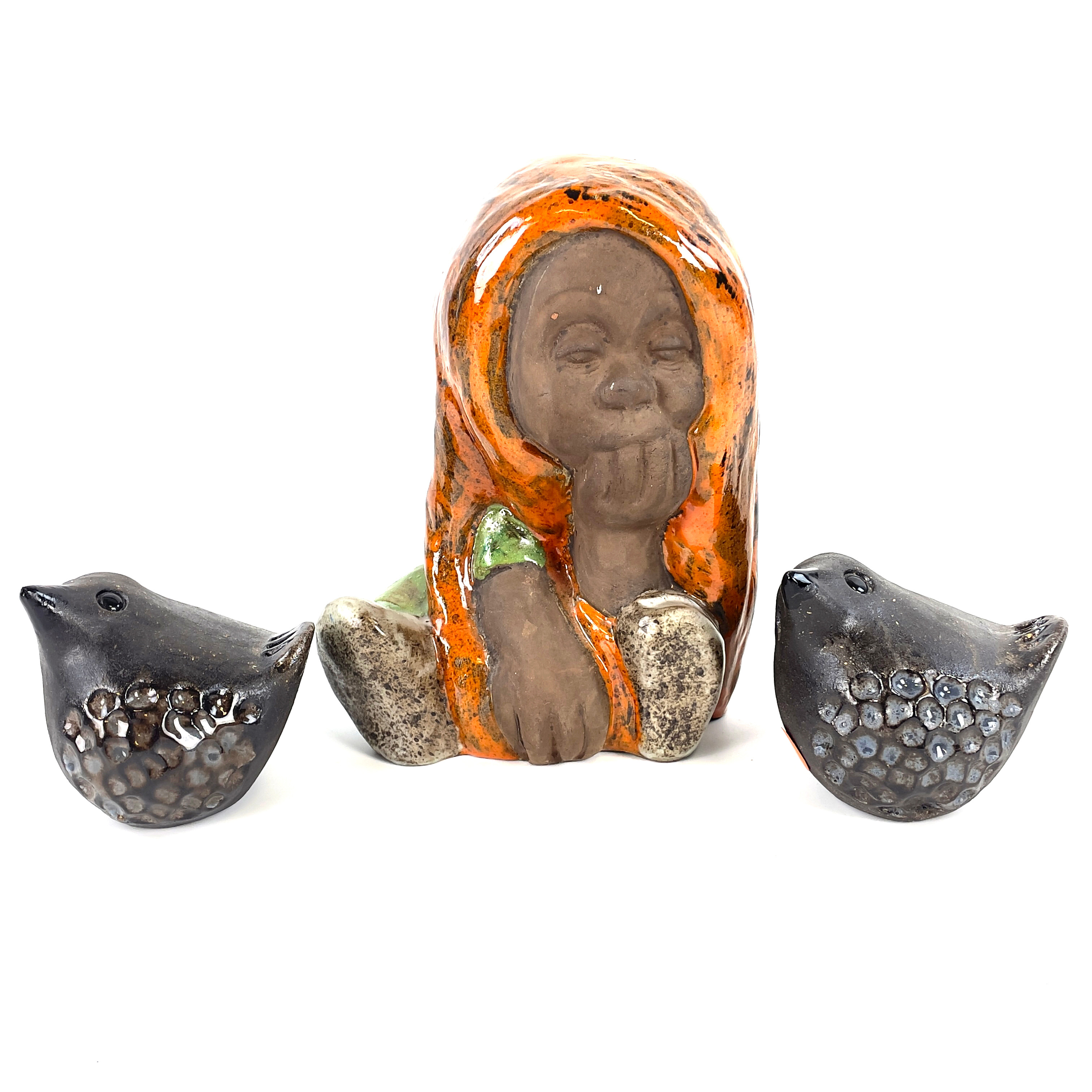 FIGURINER, 3 delar, lergods, bl a Agneta Wall, Trosa Keramik.