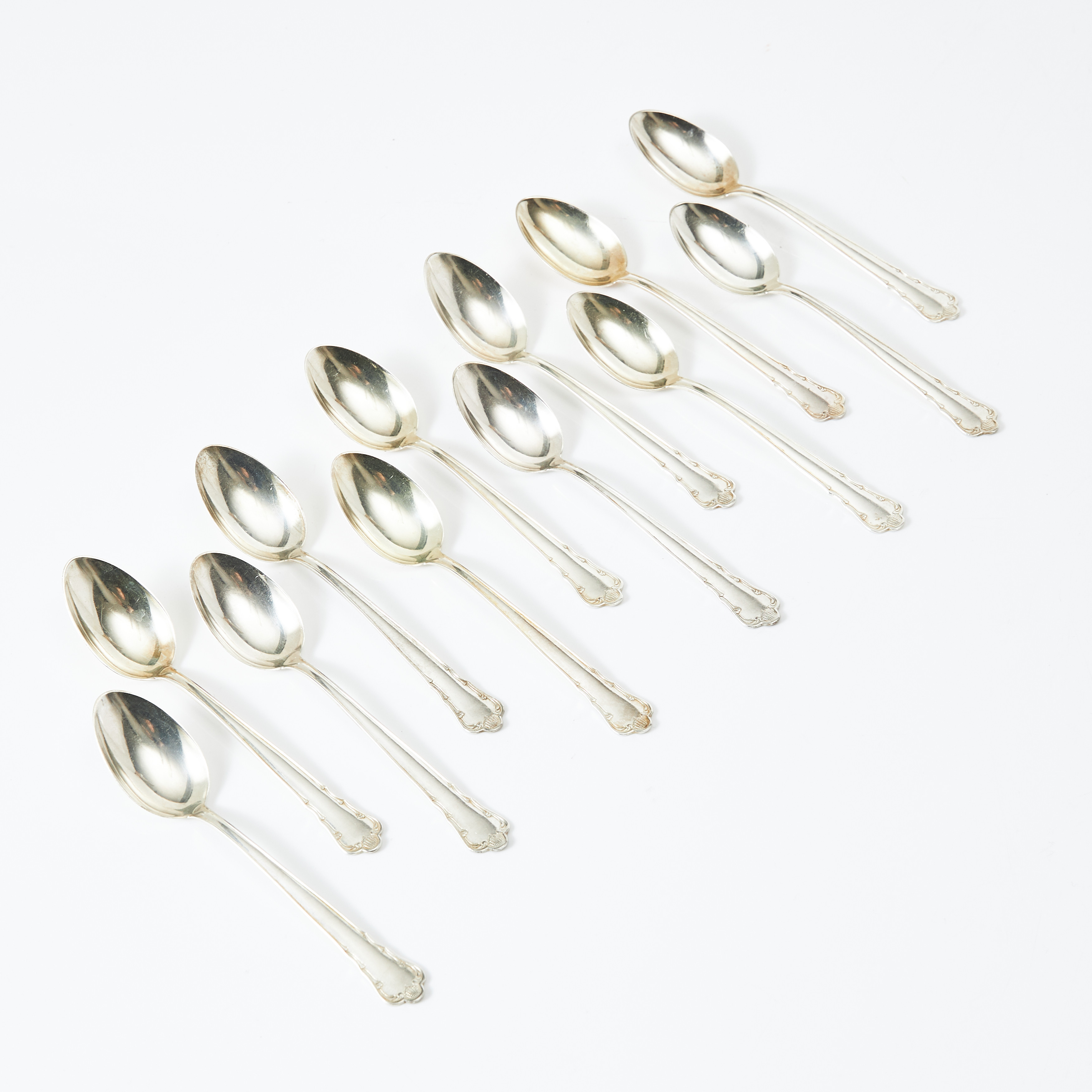 KAFFESKEDAR, 12 st., silver, GAB, Stockholm, 1958.