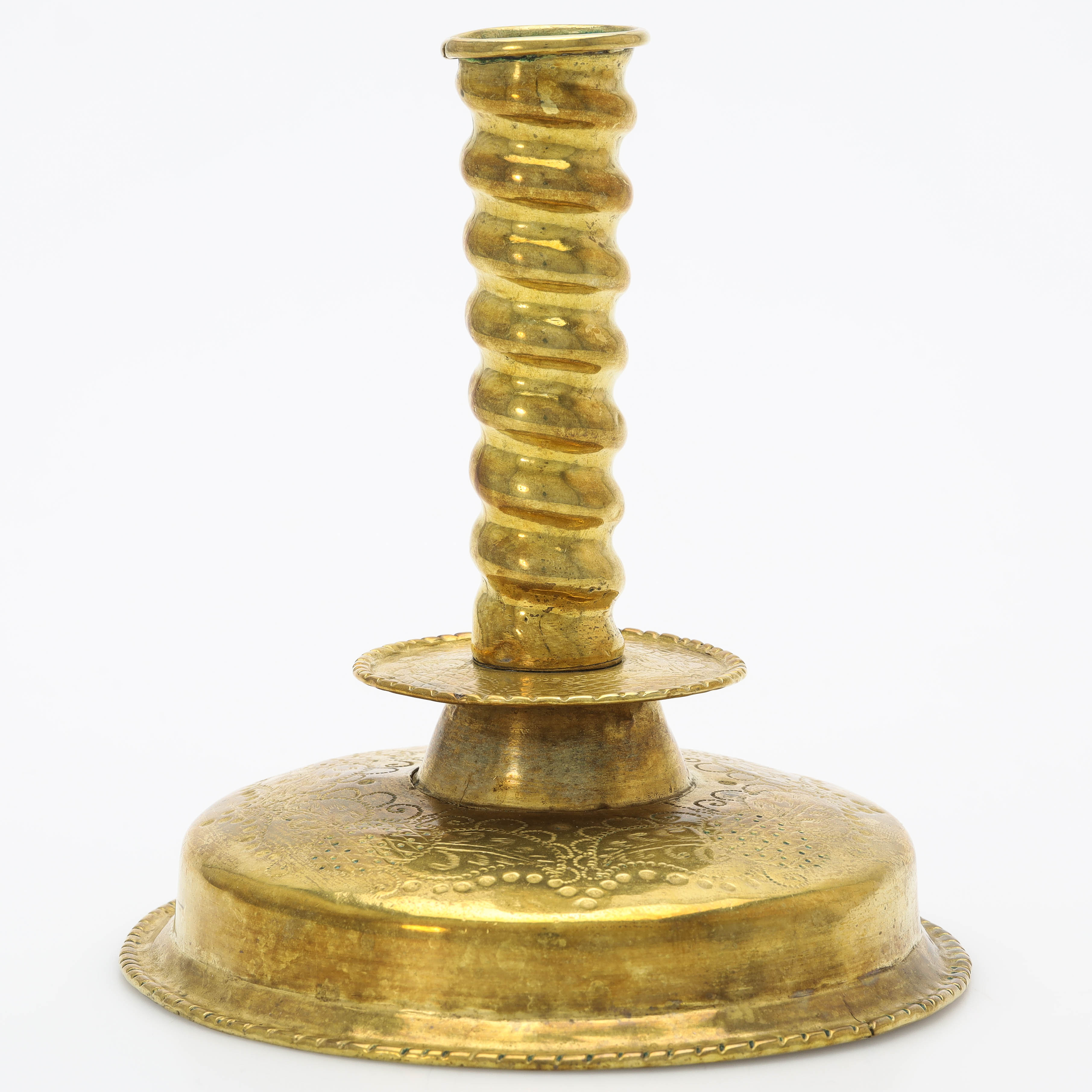 LJUSSTAKE, mässsingsplåt, barock.
