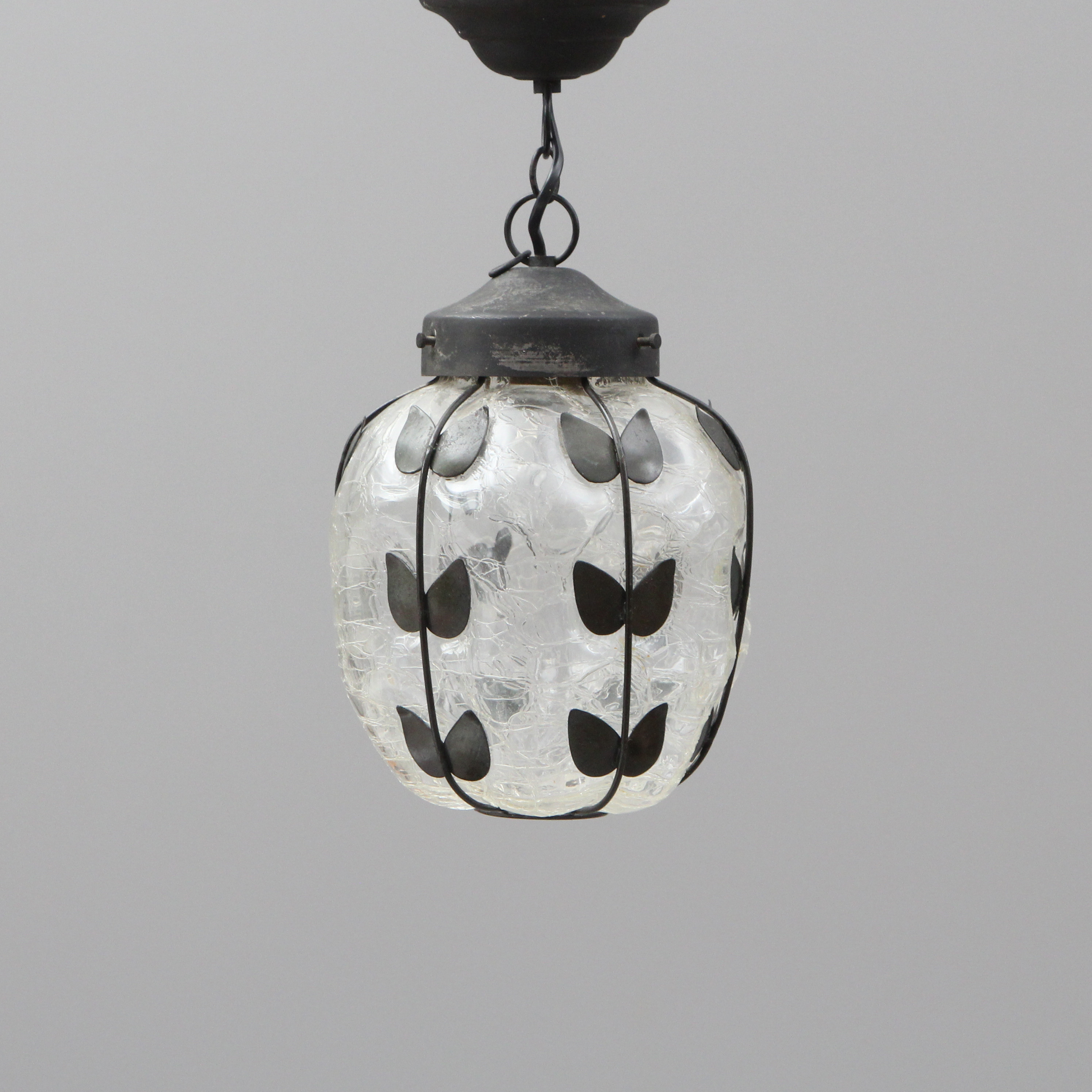 HALLAMPA, glas/metall.