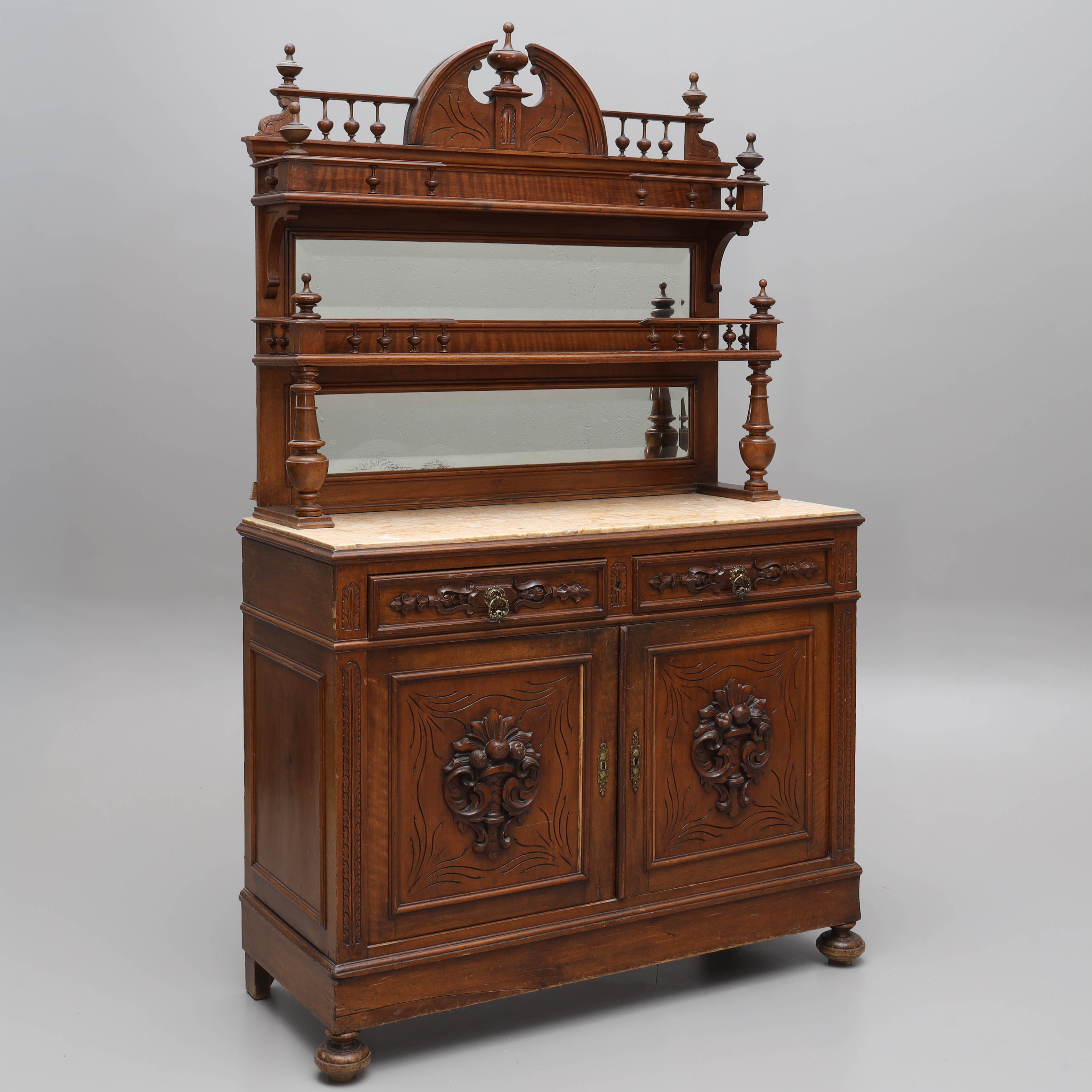 SPEGELSKÄNK, 2 delar, marmorskiva, 1800-tal.
