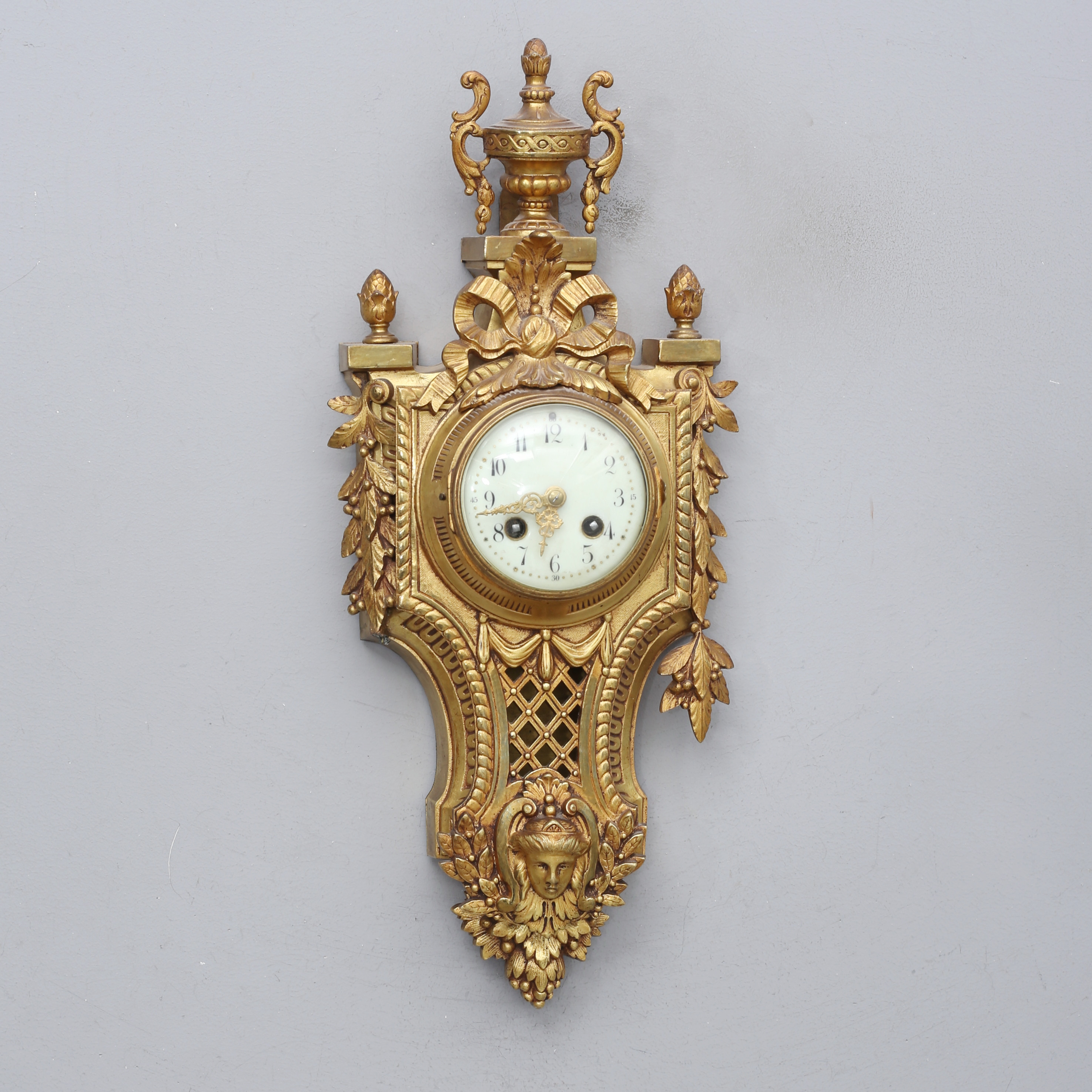 VÄGGPENDYL, förgyllt brons, Japy Freres, Frankrike, 1800/1900-tal.