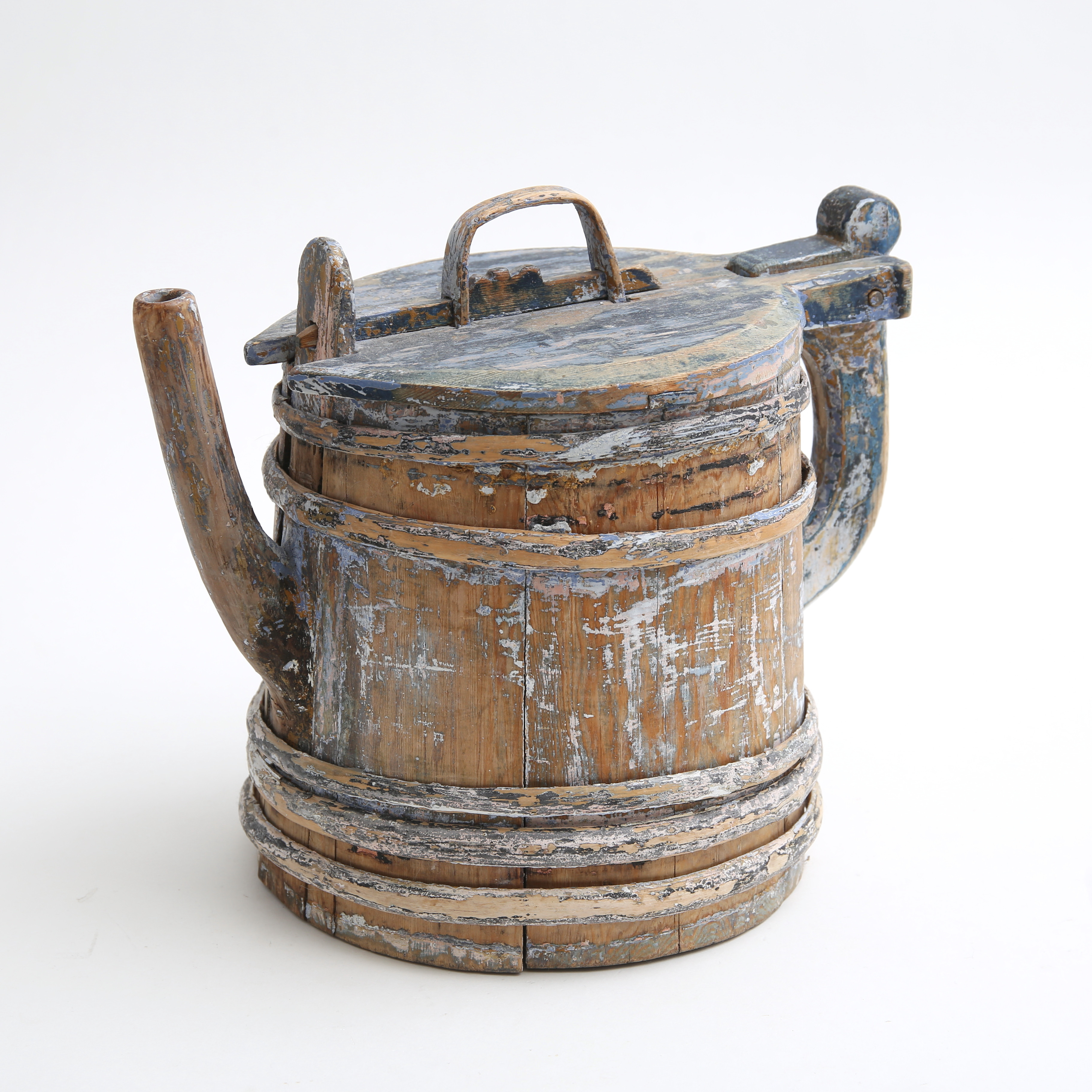 PIPSTÅNKA, bemålat trä, 1700/1800-tal.