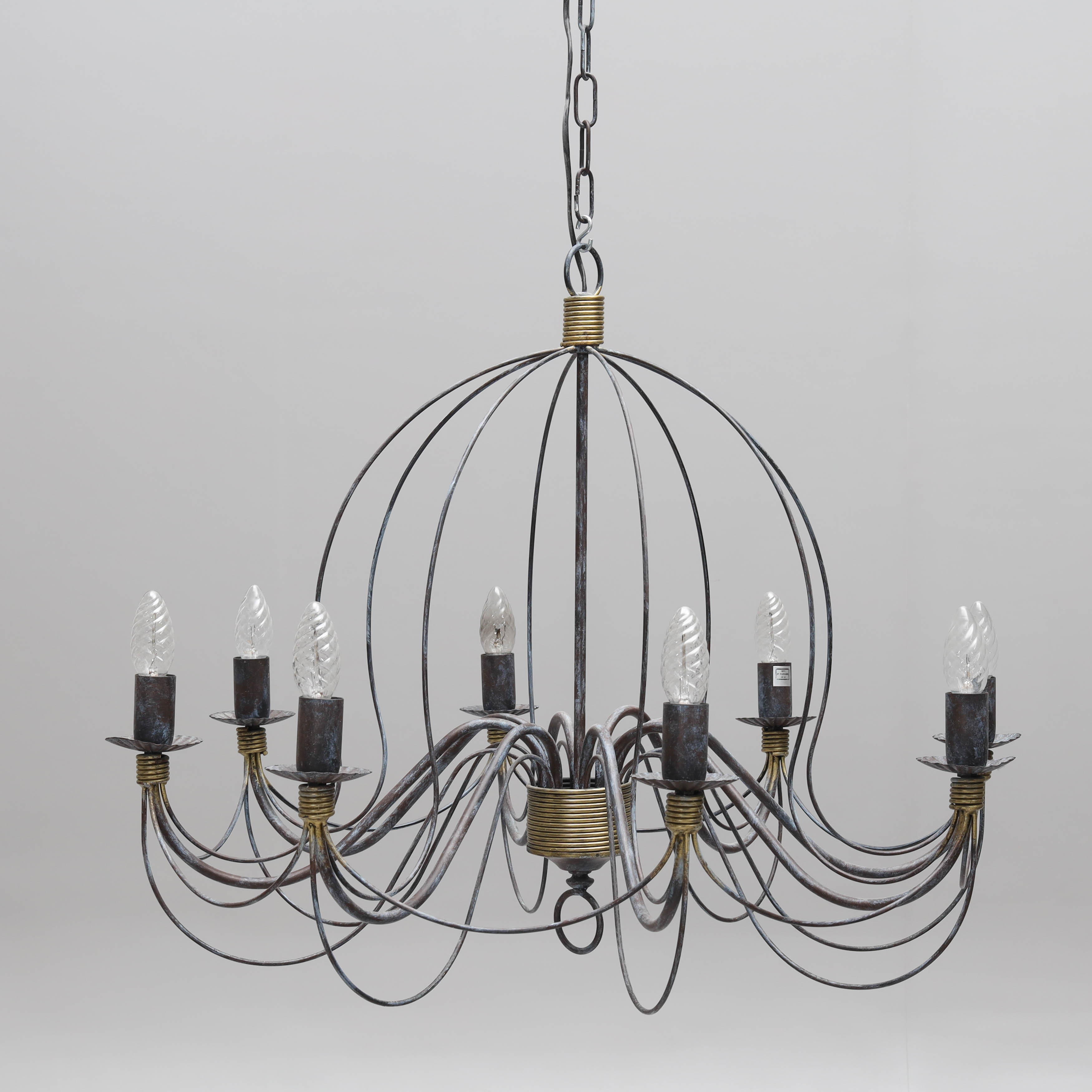 TAKLAMPA, 8-ljuspunkter, metall, 1900/2000-tal.