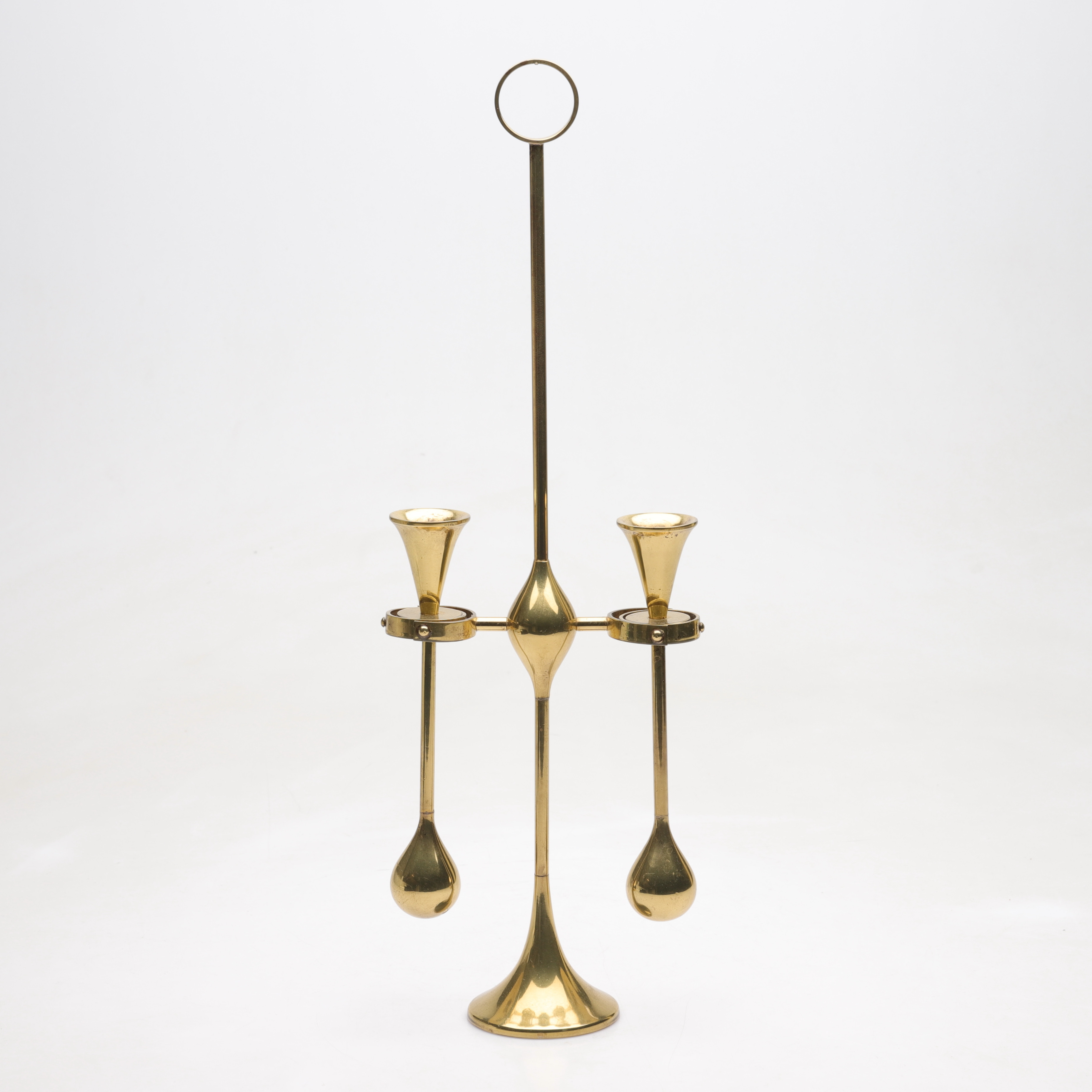 FREDDIE ANDERSEN. ”Clear Drops”, ljusstake, mässing, 1960/70-tal.