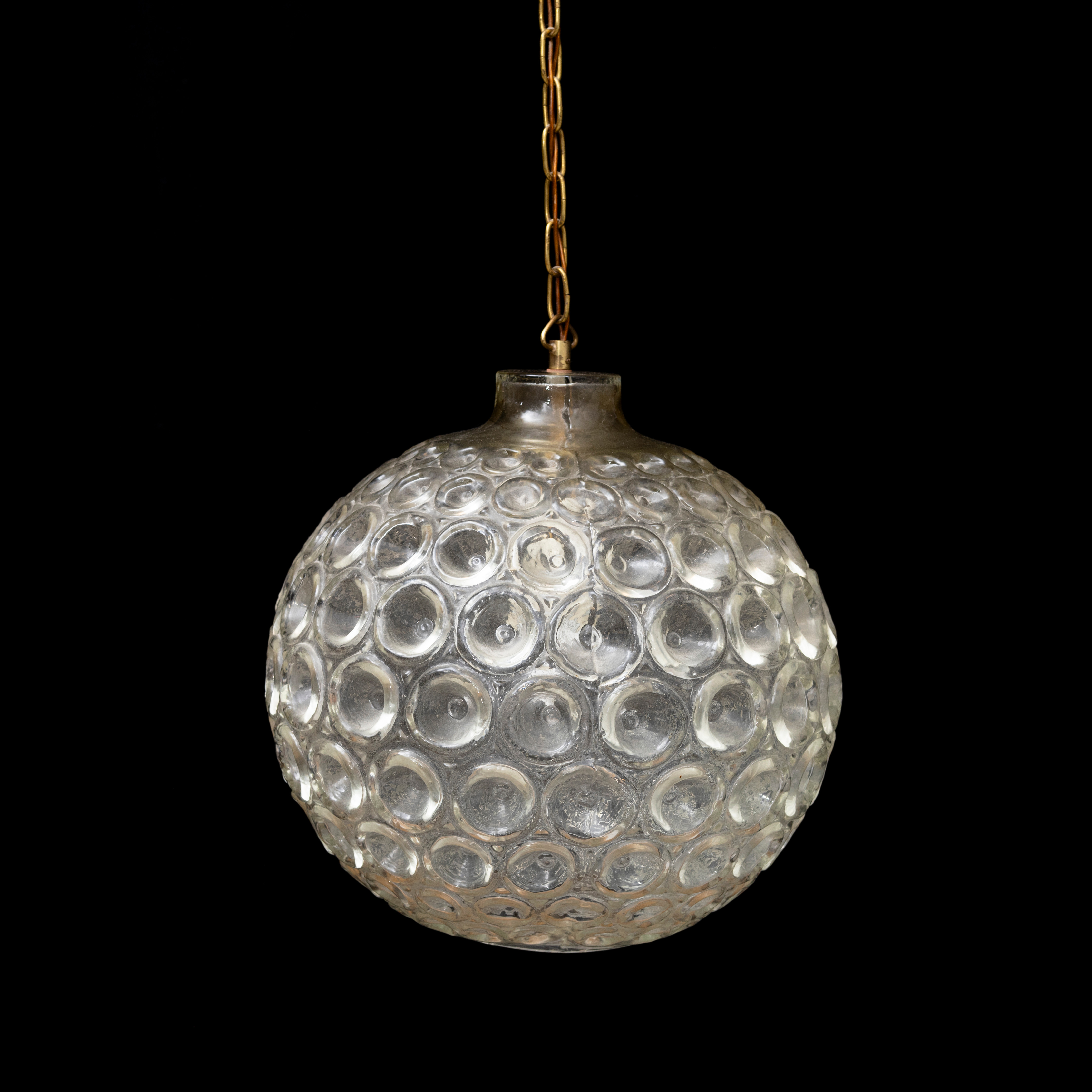 KLOTLAMPA, glas och mässing, 1900-talets andra hälft.