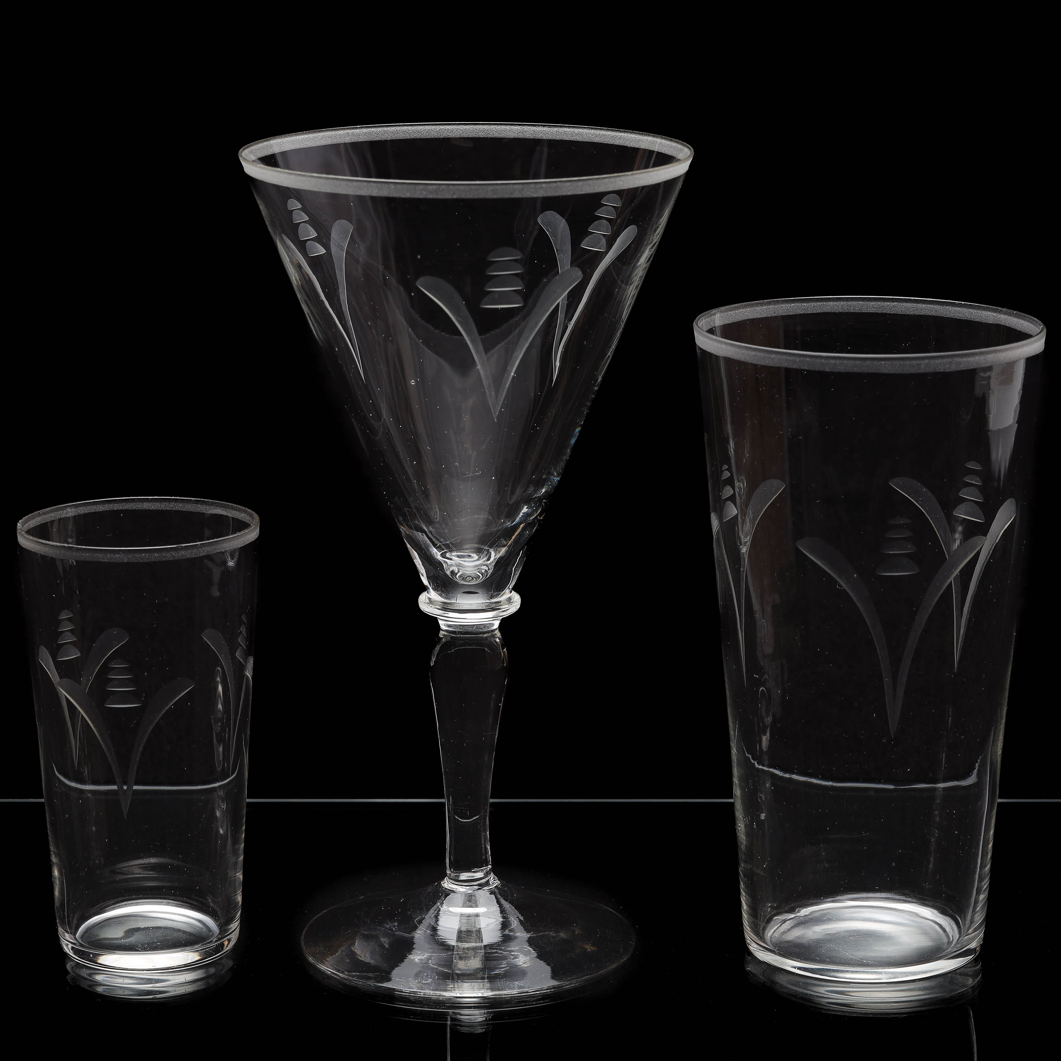 ÄLDRE GLASSERVIS, 26 delar, tidigt 1900-tal.
