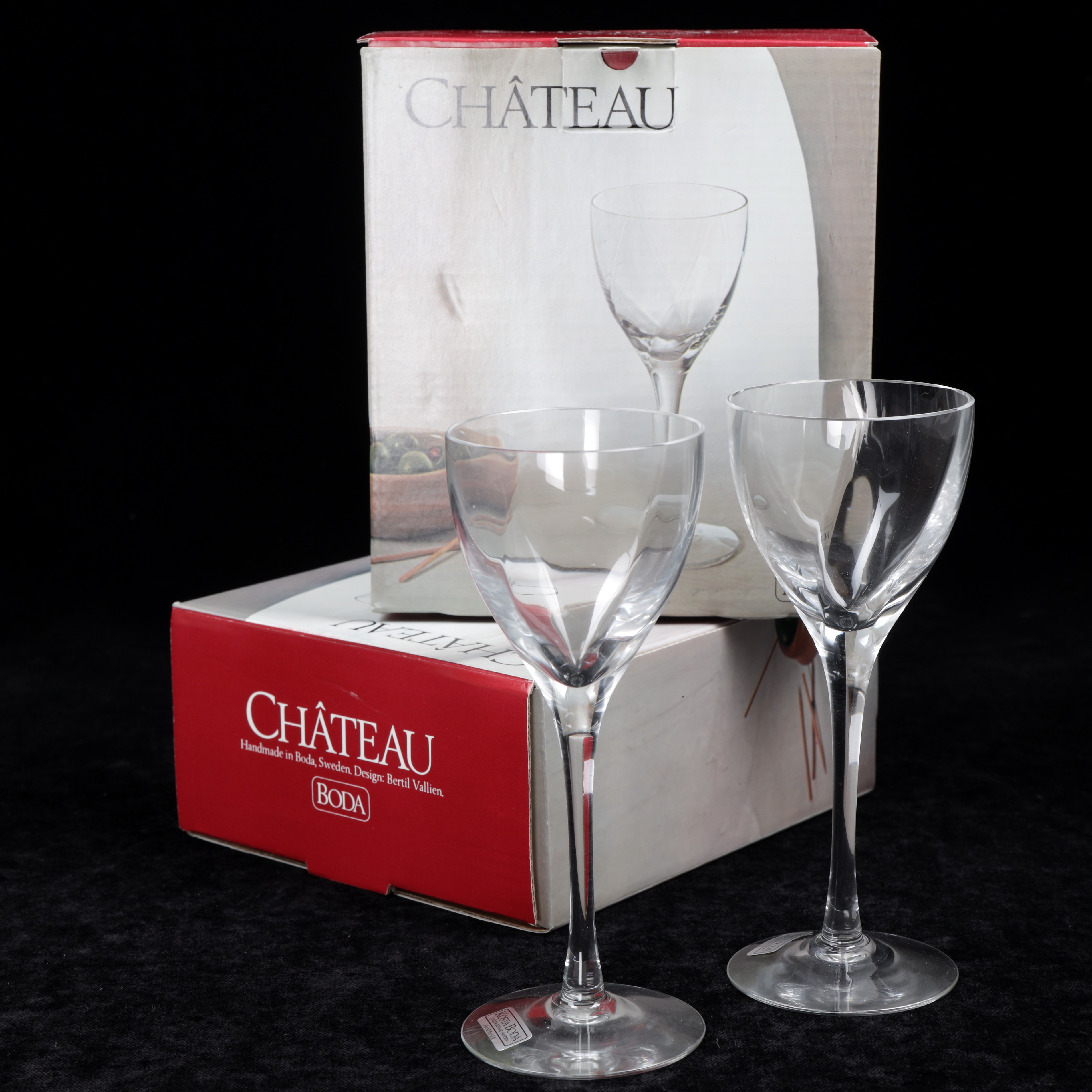 BERTIL VALLIEN. "Chateau", starkvinsglas, 6 st, Boda.