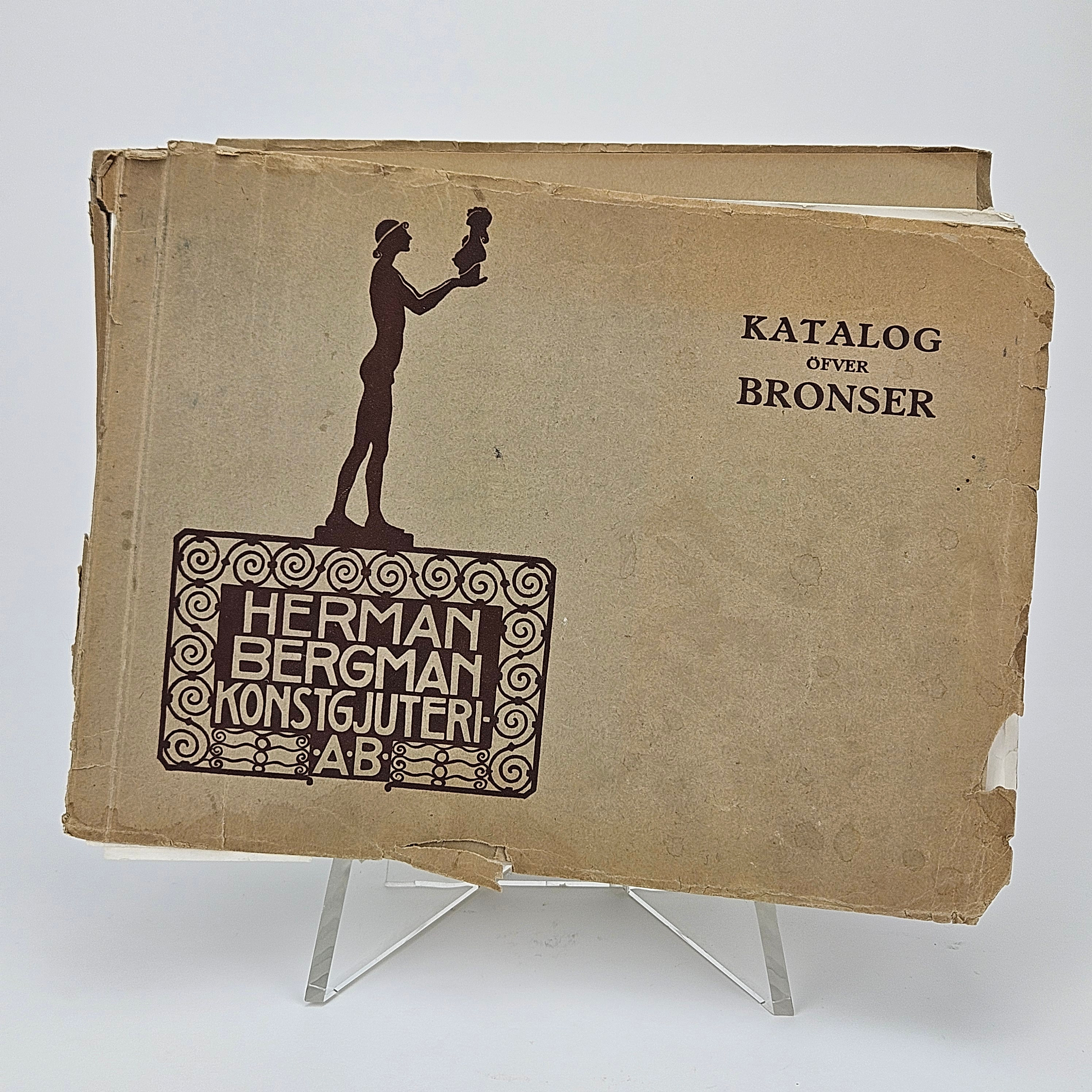 KATALOG ÖFER BRONSER, Herman Bergman Konstgjuteri AB, Bröderna Lagerström, Boktryckare, Stockholm 1915.