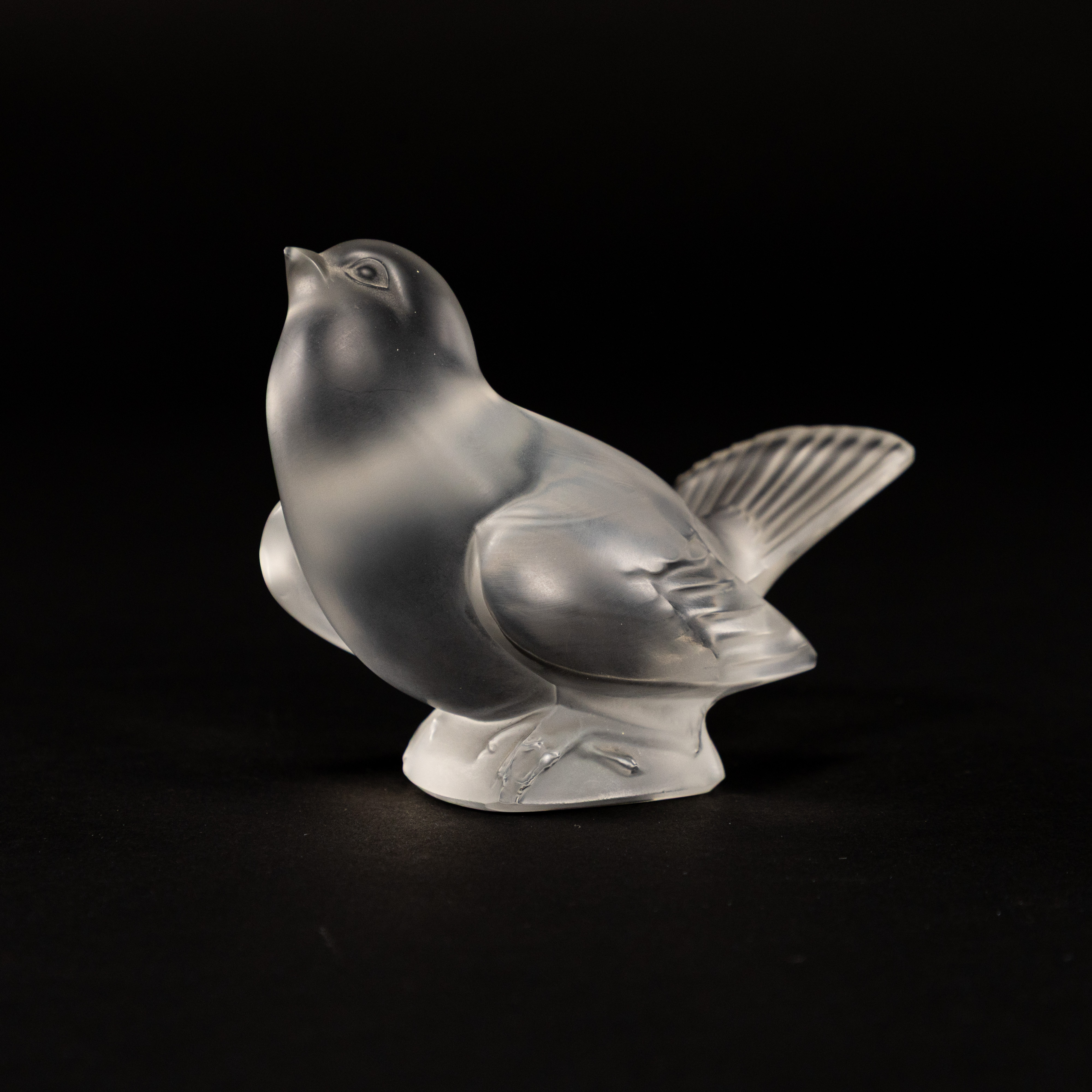 GLASSKULPTUR. Fågel, signerad, Lalique.