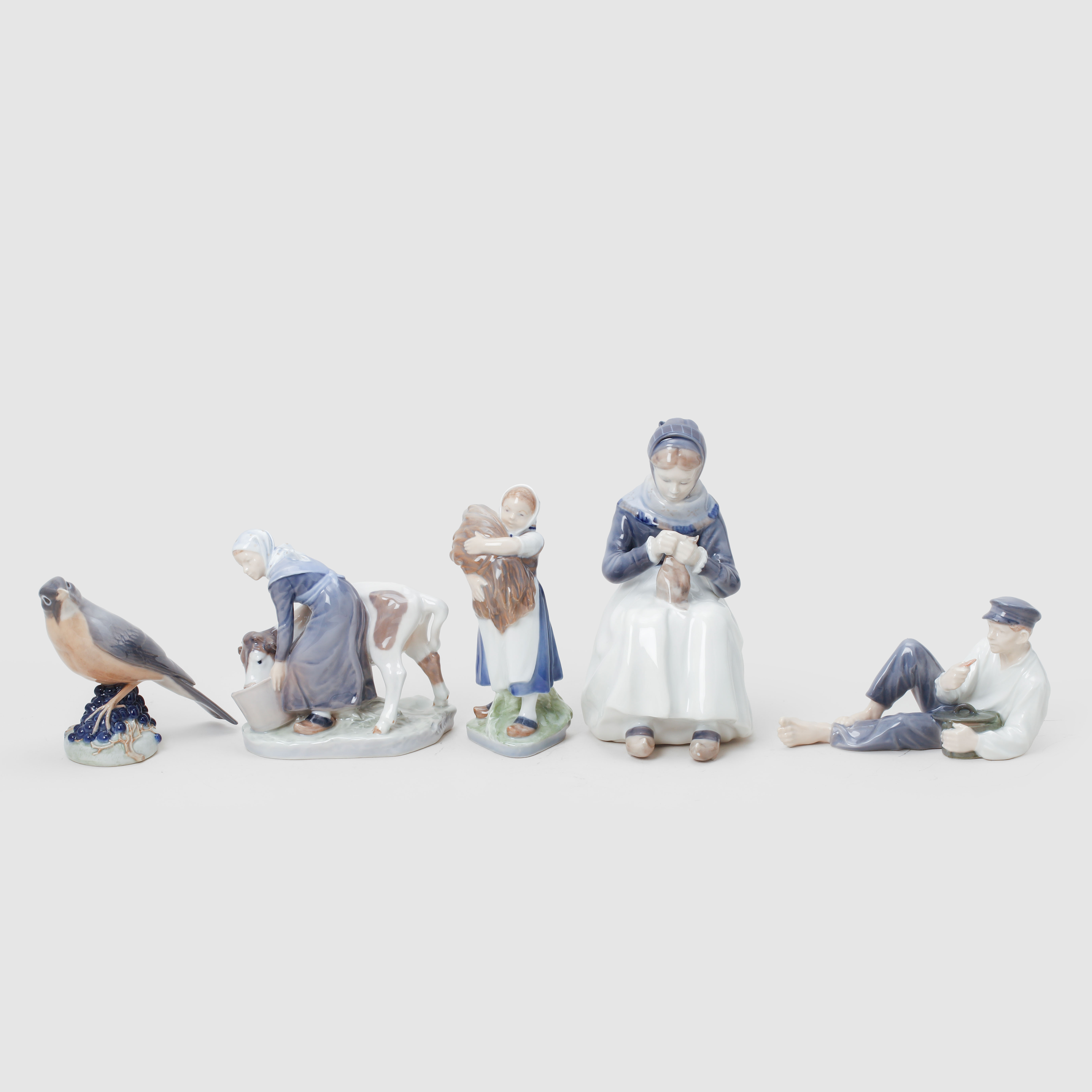 FIGURINER, 5 st, porslin, Royal Copenhagen.