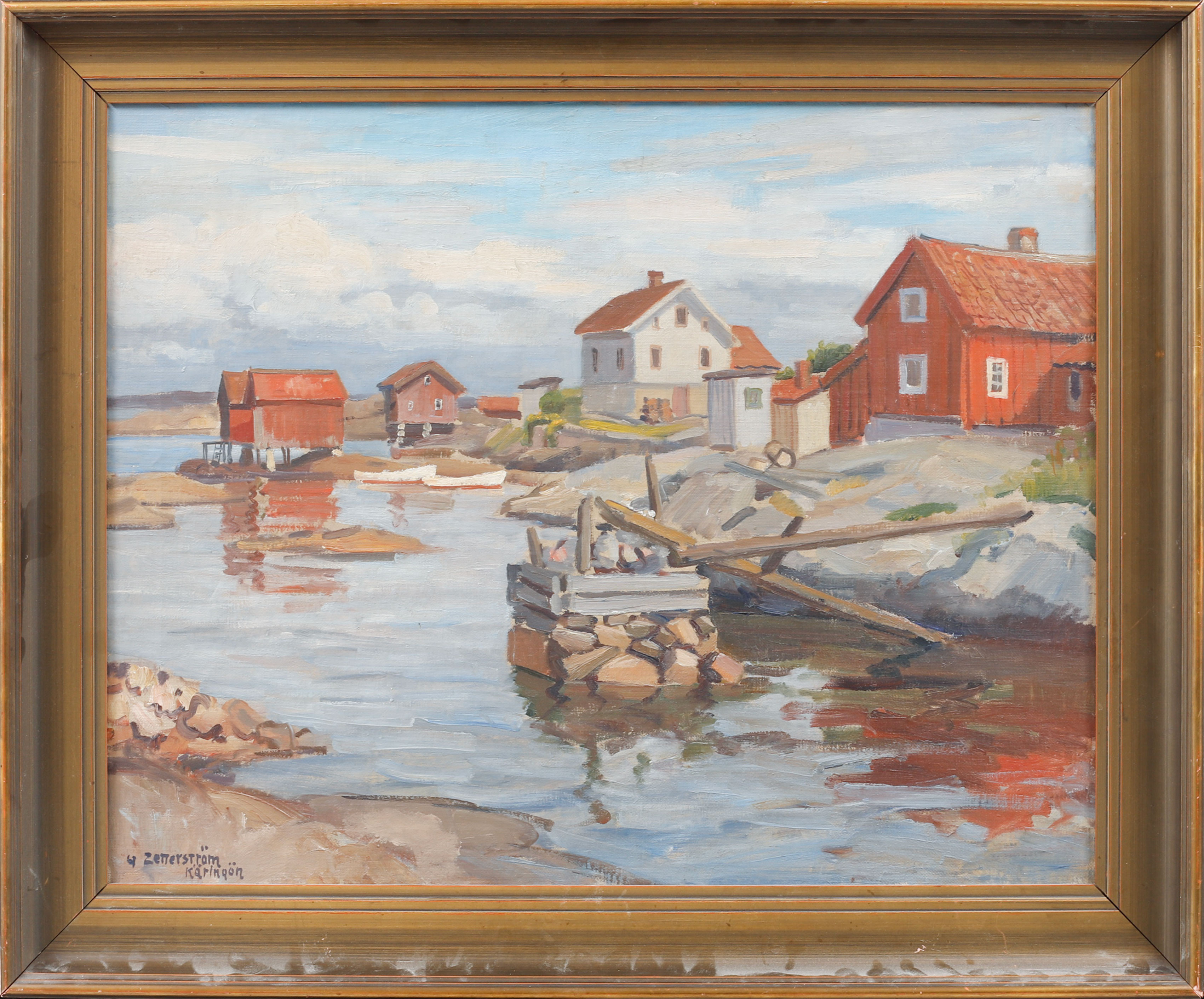GUNNAR ZETTERSTRÖM. "Käringön", olja på duk, signerad.