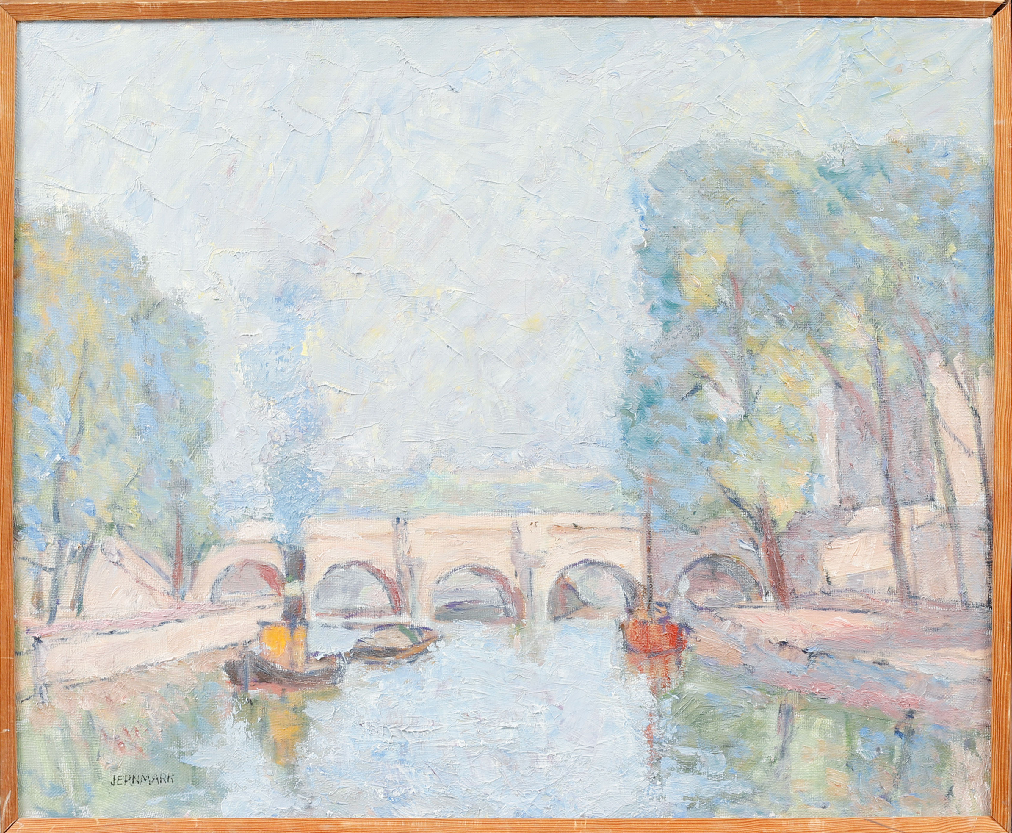 SIGGE JERNMARK. "Pont neuf", olja på duk, signerad.