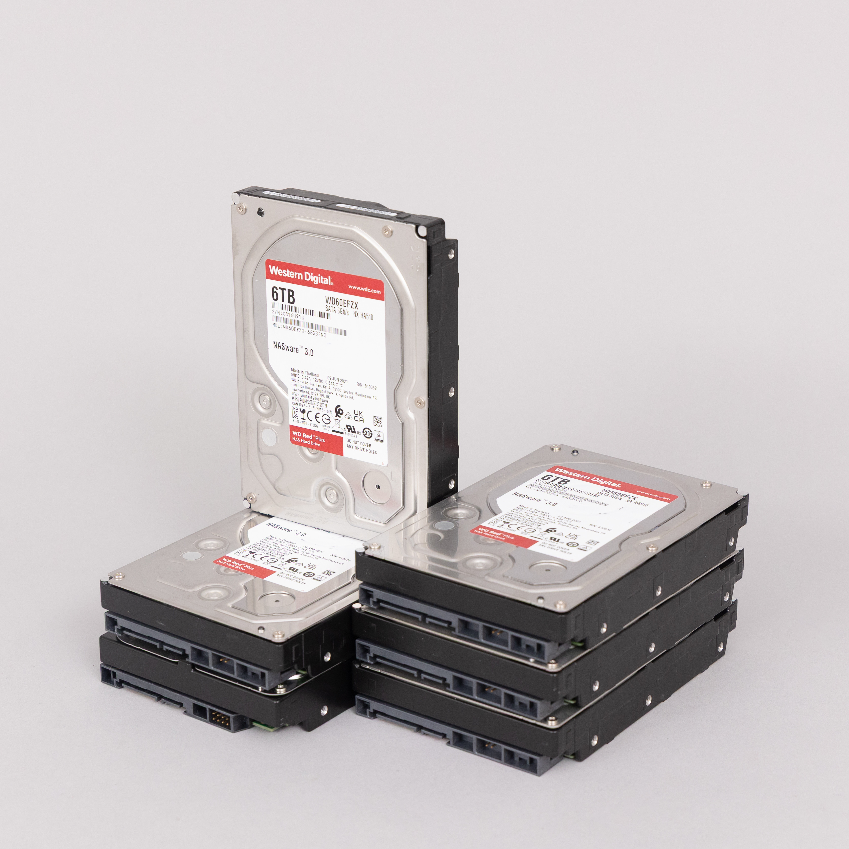 HÅRDDISKAR, 6 st. Western Digital 6 TB Red.