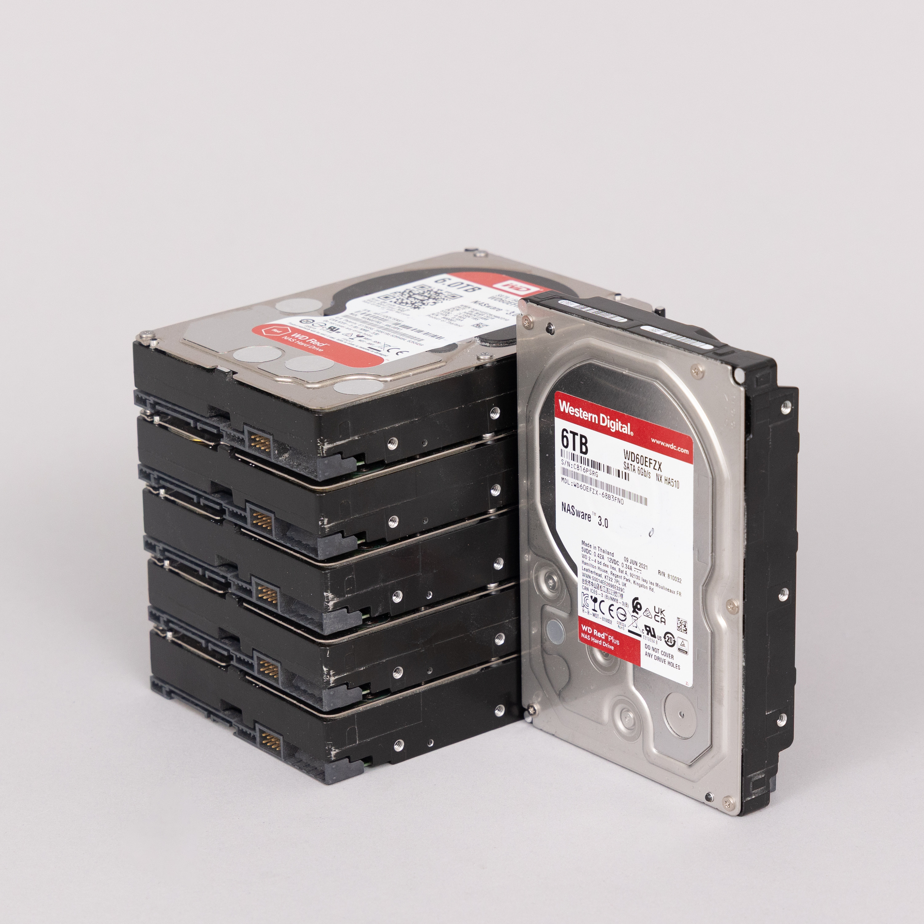 HÅRDDISKAR, 6 st, Western Digital Red Plus, 6 TB.