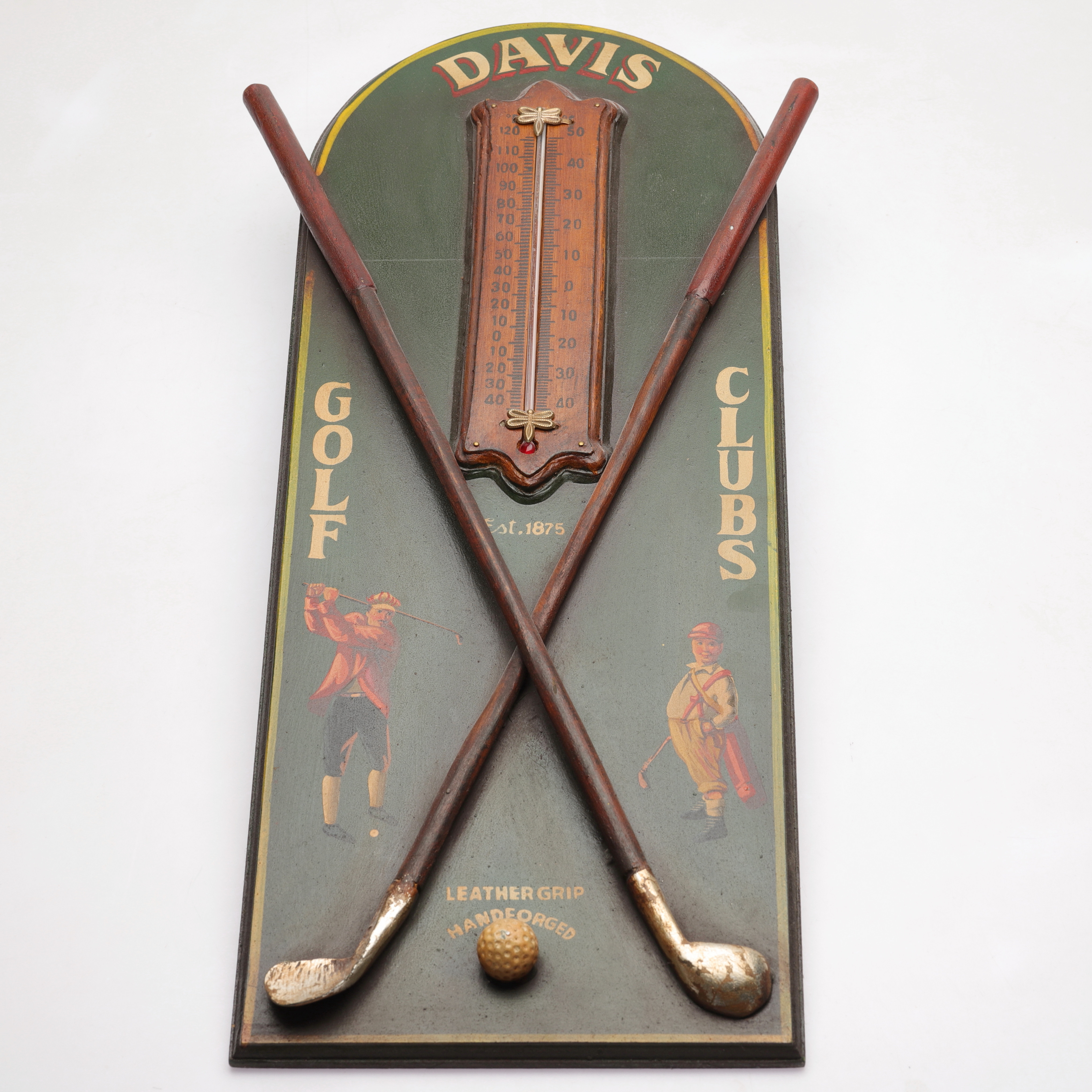 VÄGGSKYLT/ TERMOMETER, "Davis Golf Clubs", 19/2000-tal.