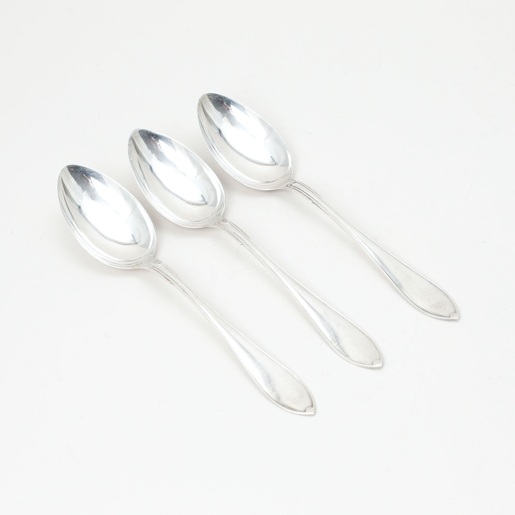 SKEDAR, 3 stycken, silver, "Svensk spetsig". Vikt 160 gram.