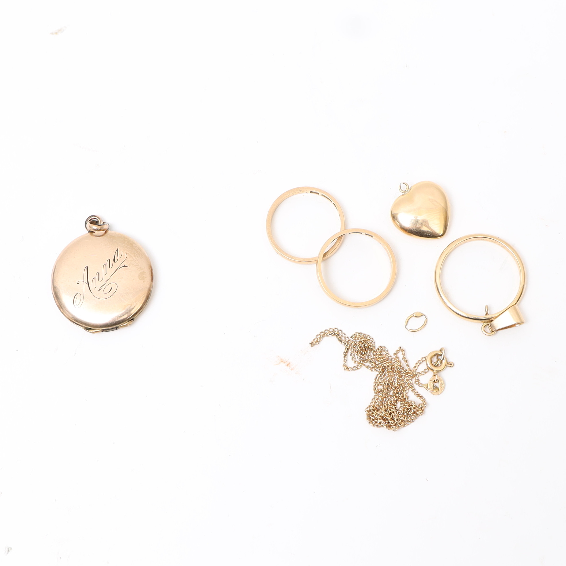 GULDFÖREMÅL, 18k samt 14k.