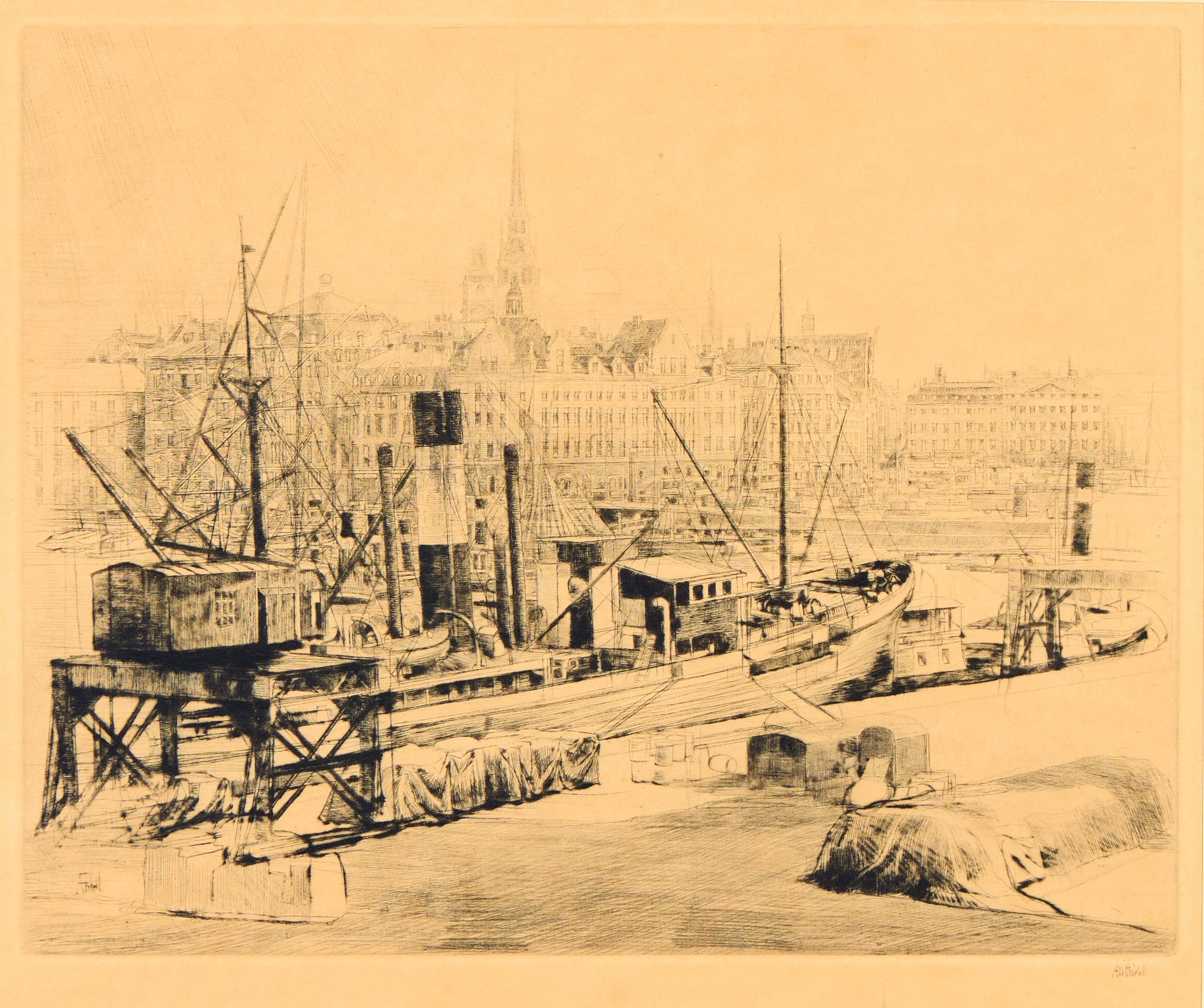 AXEL FRIDELL. "Slussen (Slussen och Kornhamnstorg)", Stockholm 1930.