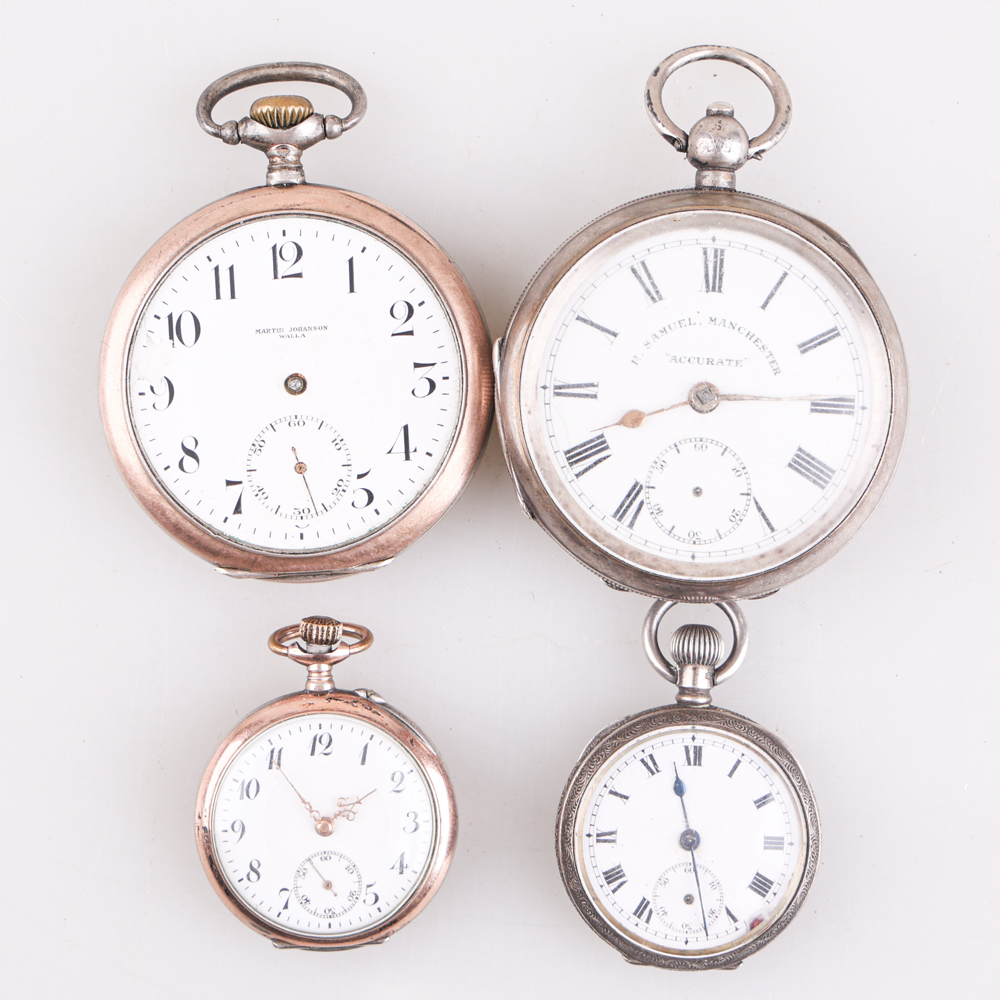FICKUR, 4 stycken, silver, totalvikt ca 289 gram.