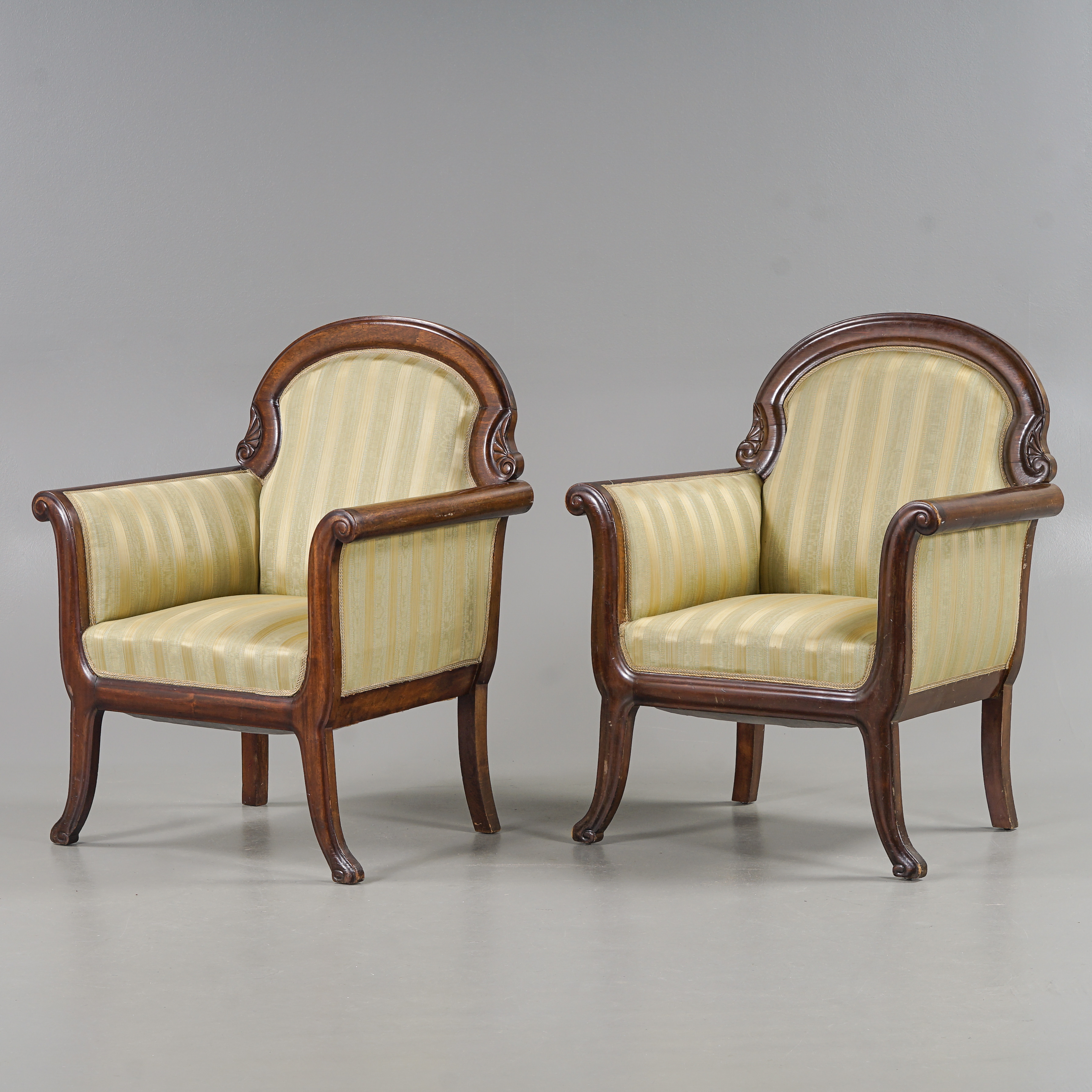 FÅTÖLJER 1 par, Empirestil, Mahogny, 1900-talets första hälft.