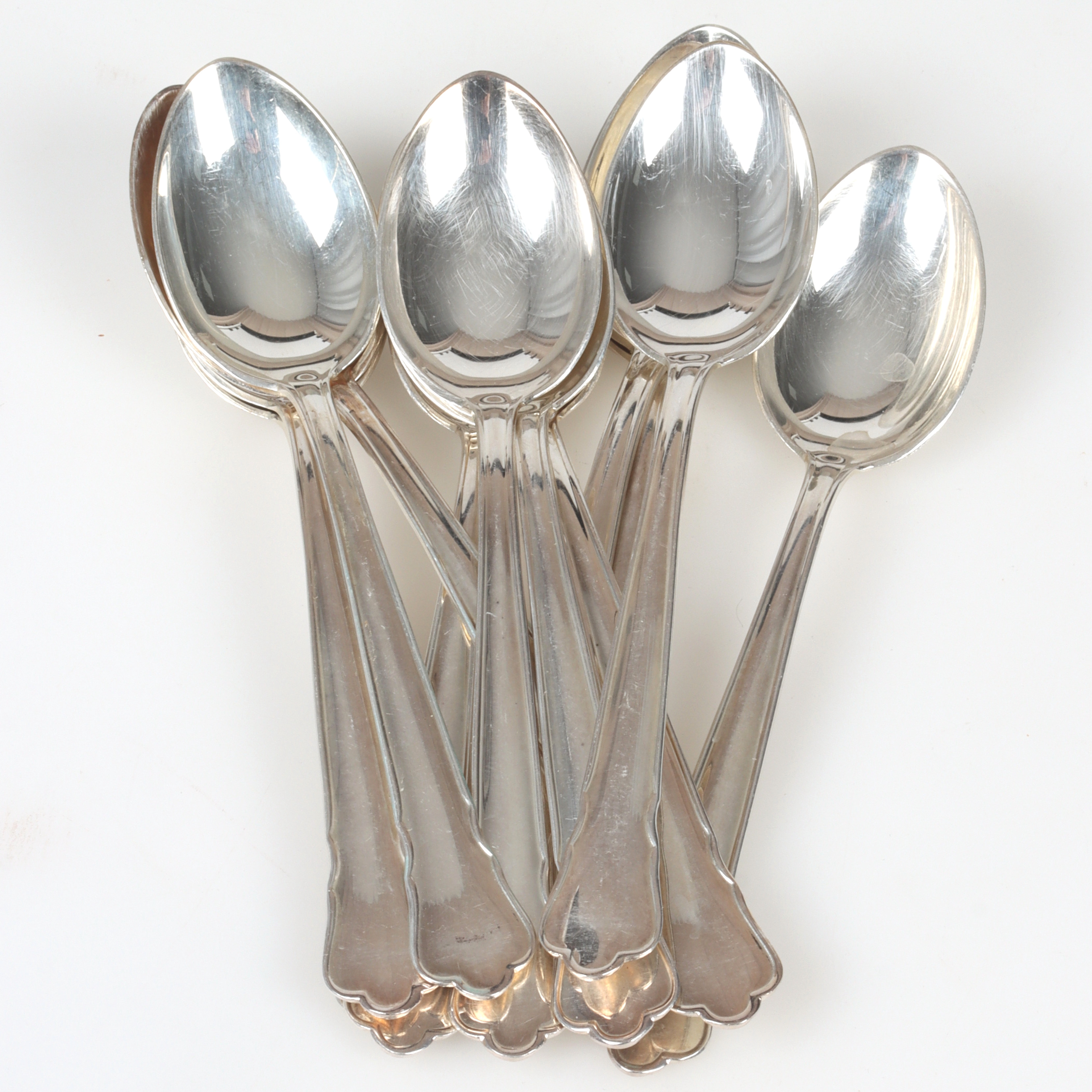 KAFFESKEDAR, 12 st, silver, GAB, 1900-tal.