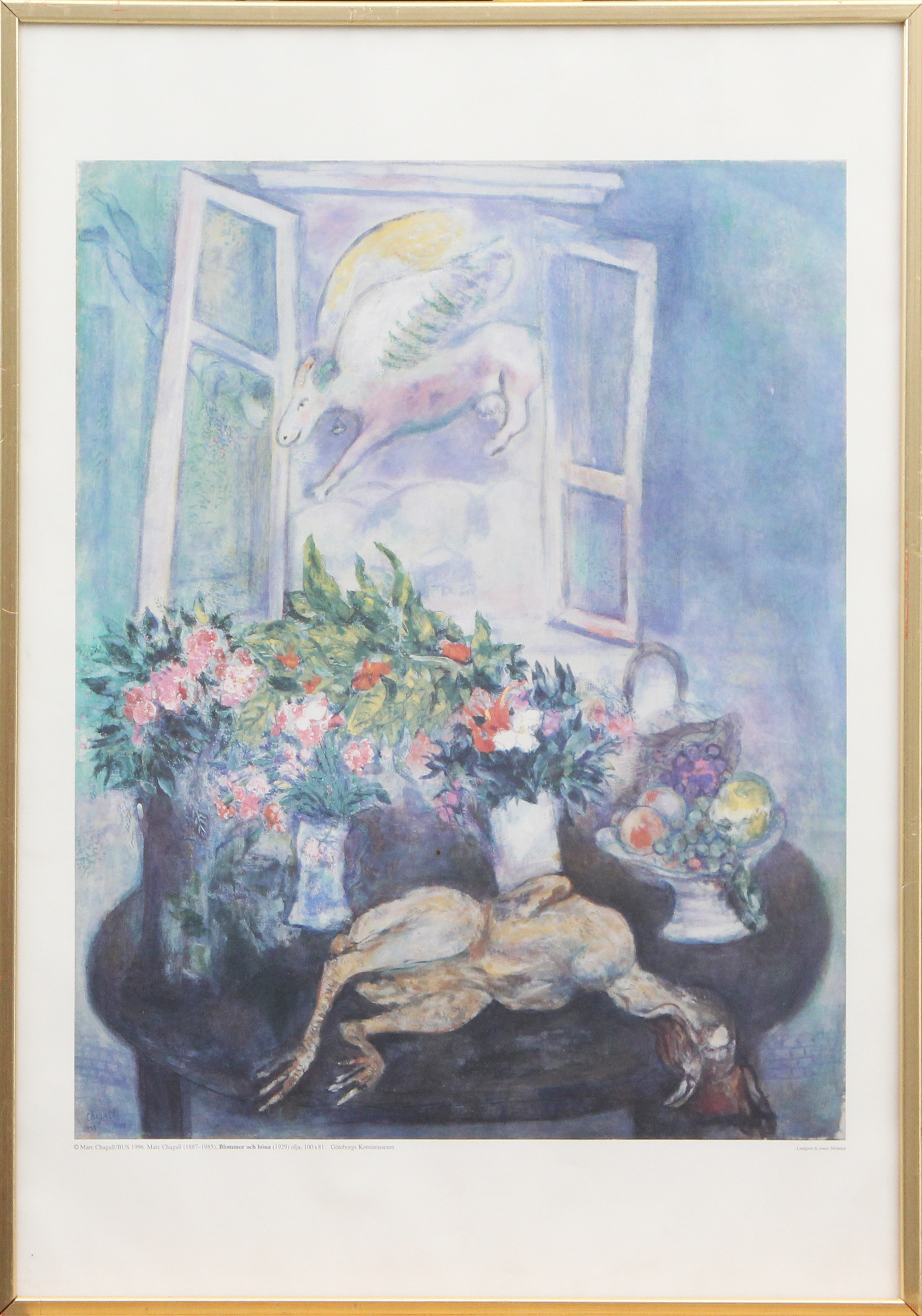 REPRODUKTIONSTRYCK, efter Marc Chagall, 1990-tal.