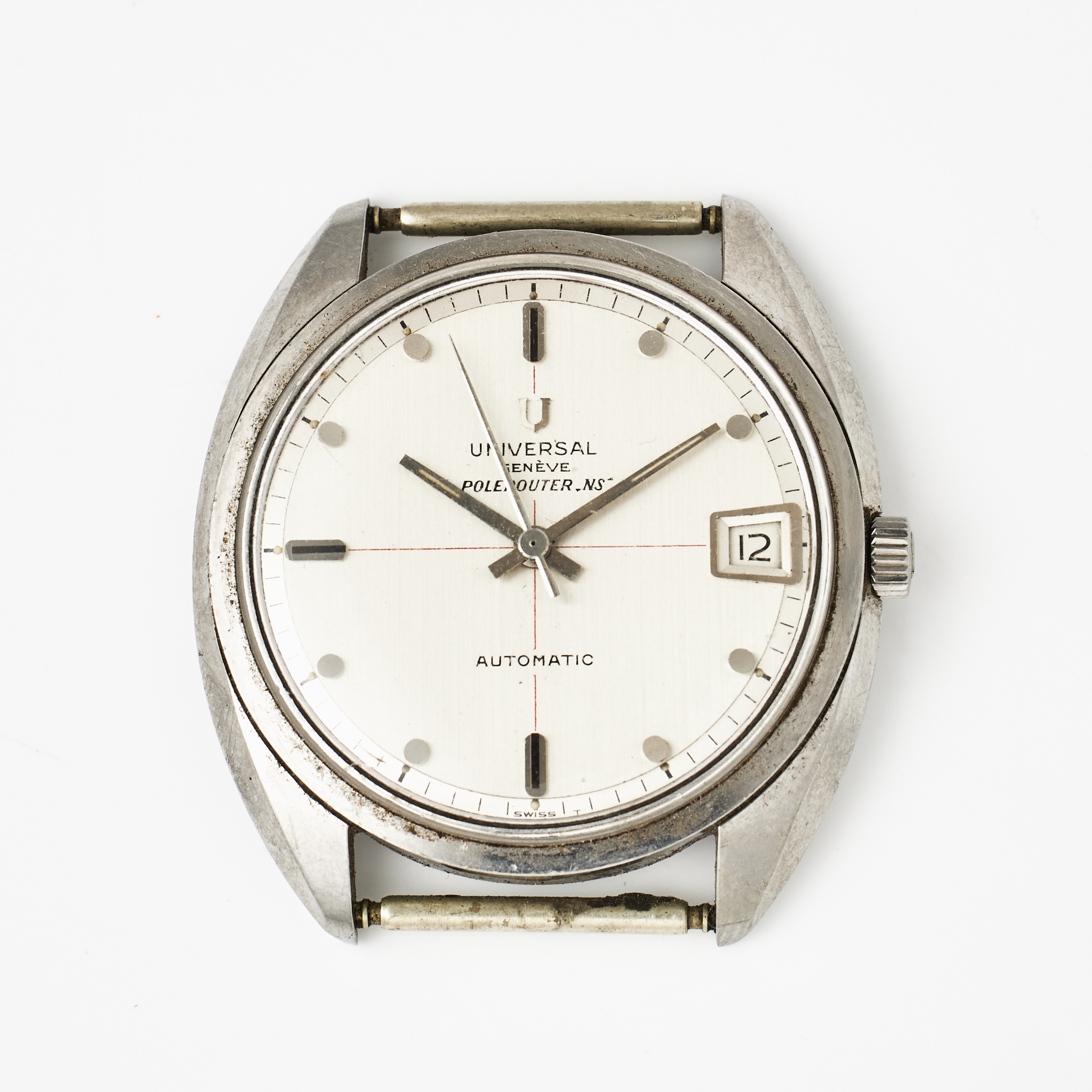 UNIVERSAL, Genève, Polerouter NS (Swiss T), armbandsur, 34,5 mm, stål, ca 1965.