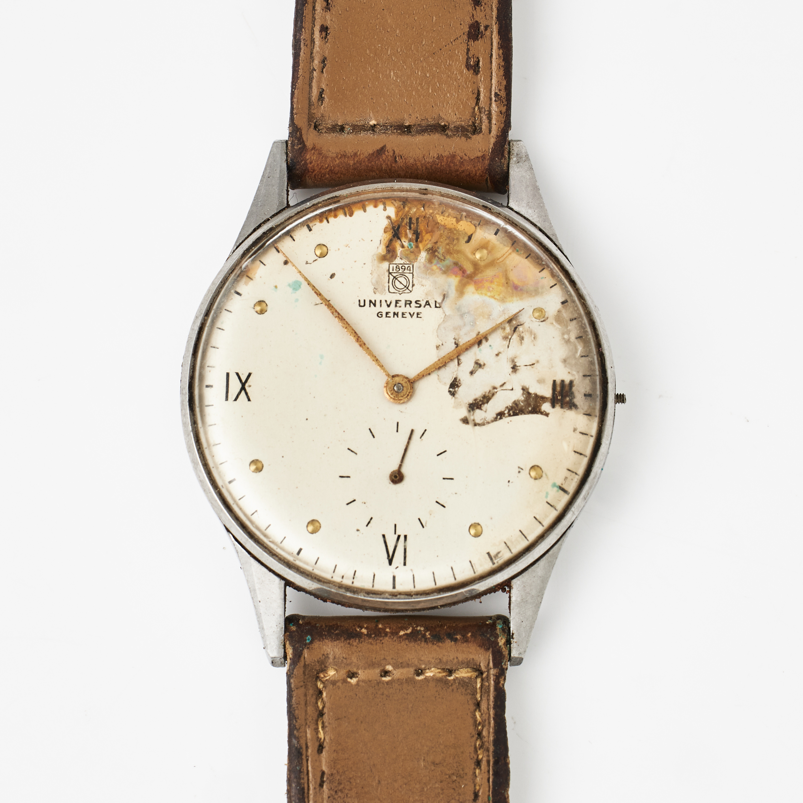 UNIVERSAL GENEVE, armbandsur, 34,5 mm, stål (Enversteel), ca 1942.