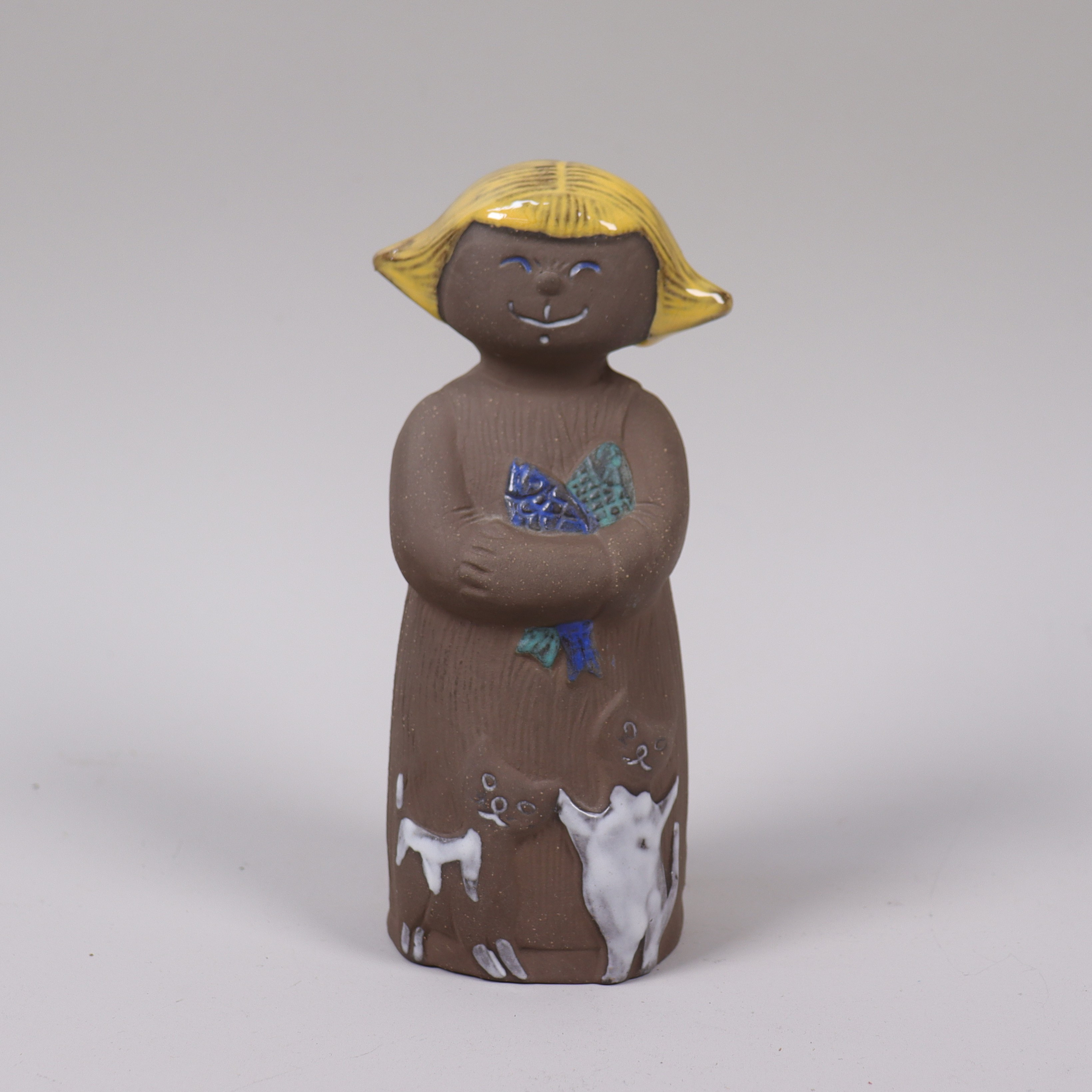 MARI SIMMULSON. "Gina", figurin, ställvis glaserat stengods, Upsala-Ekeby.