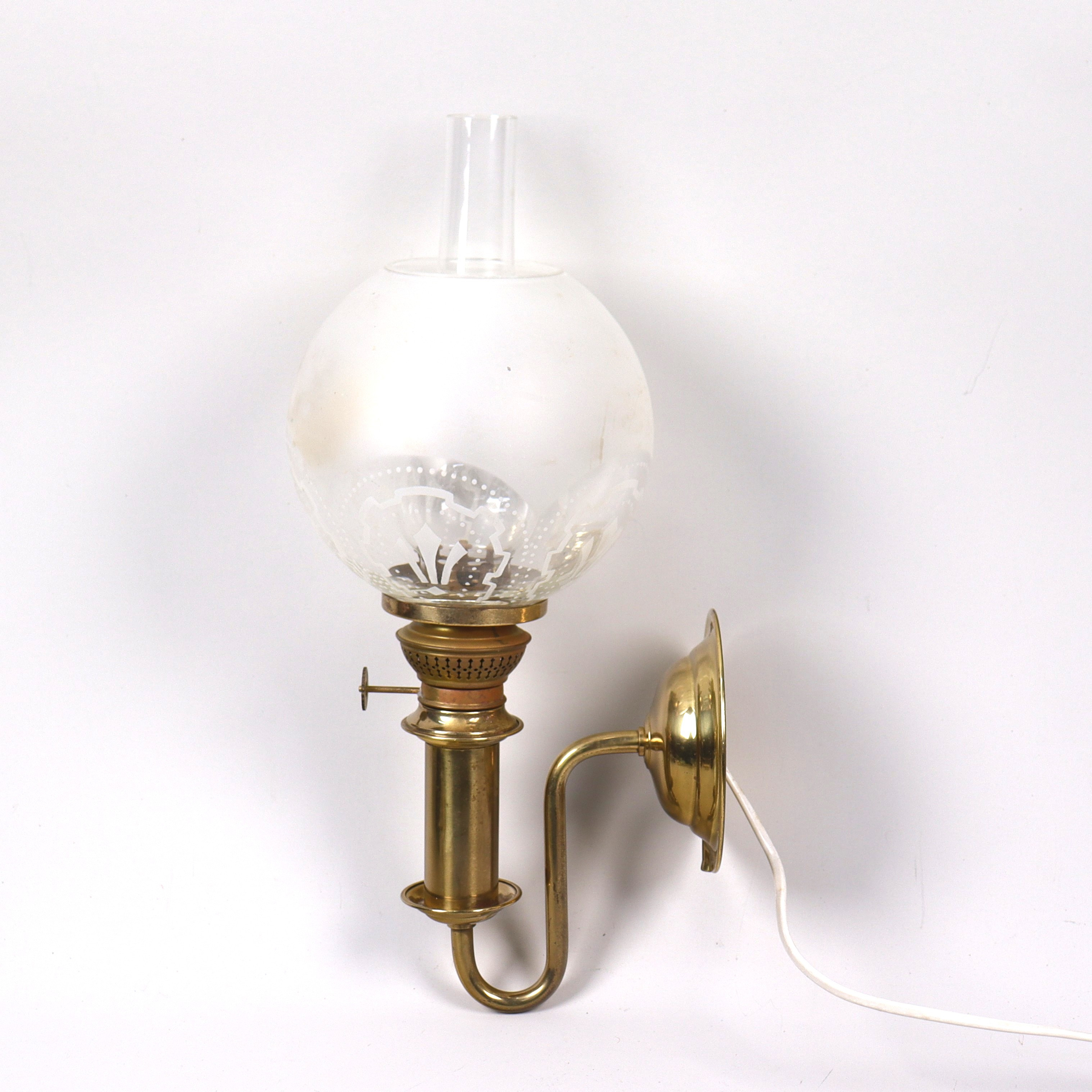 VÄGGLAMPA, ABO, Danmark, glas och mässing.