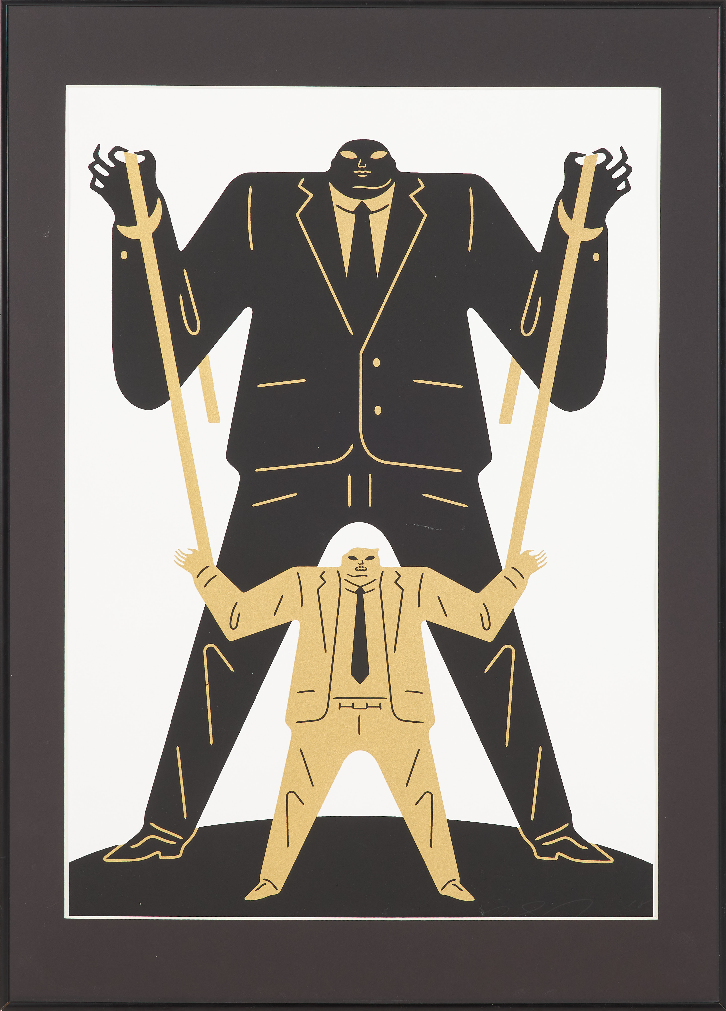 CLEON PETERSON. "Little Man, Big Man", färglitografi, signerad, numrerad 88/150, daterad -18.