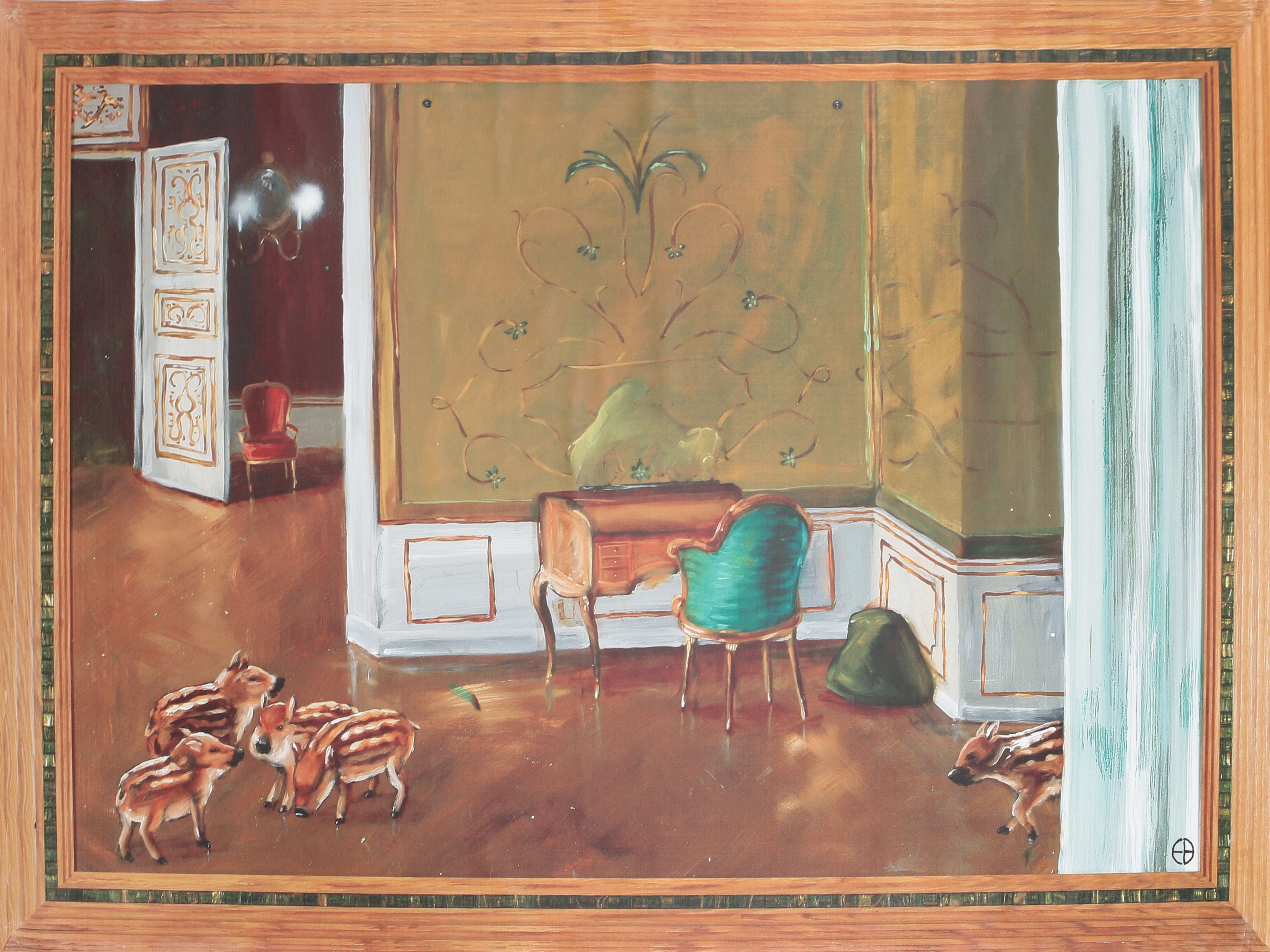ERNST BILLGREN. Besök hemma, screentryck på duk, ur Ikeas Art Event-serie, Premiär, 835/1000.