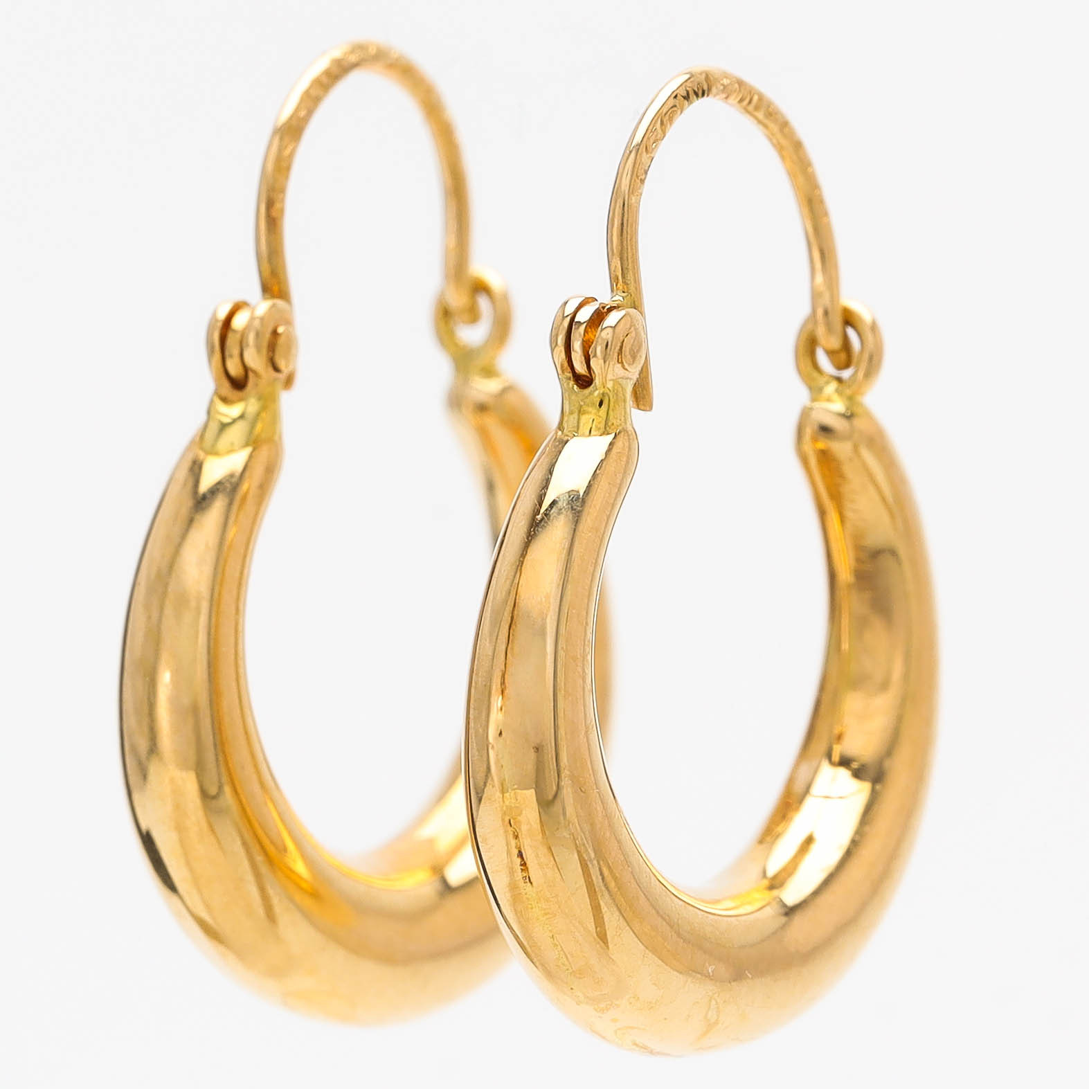 ÖRHÄNGEN, 18 k guld, creoler, Dalsjöfors år 1968.
