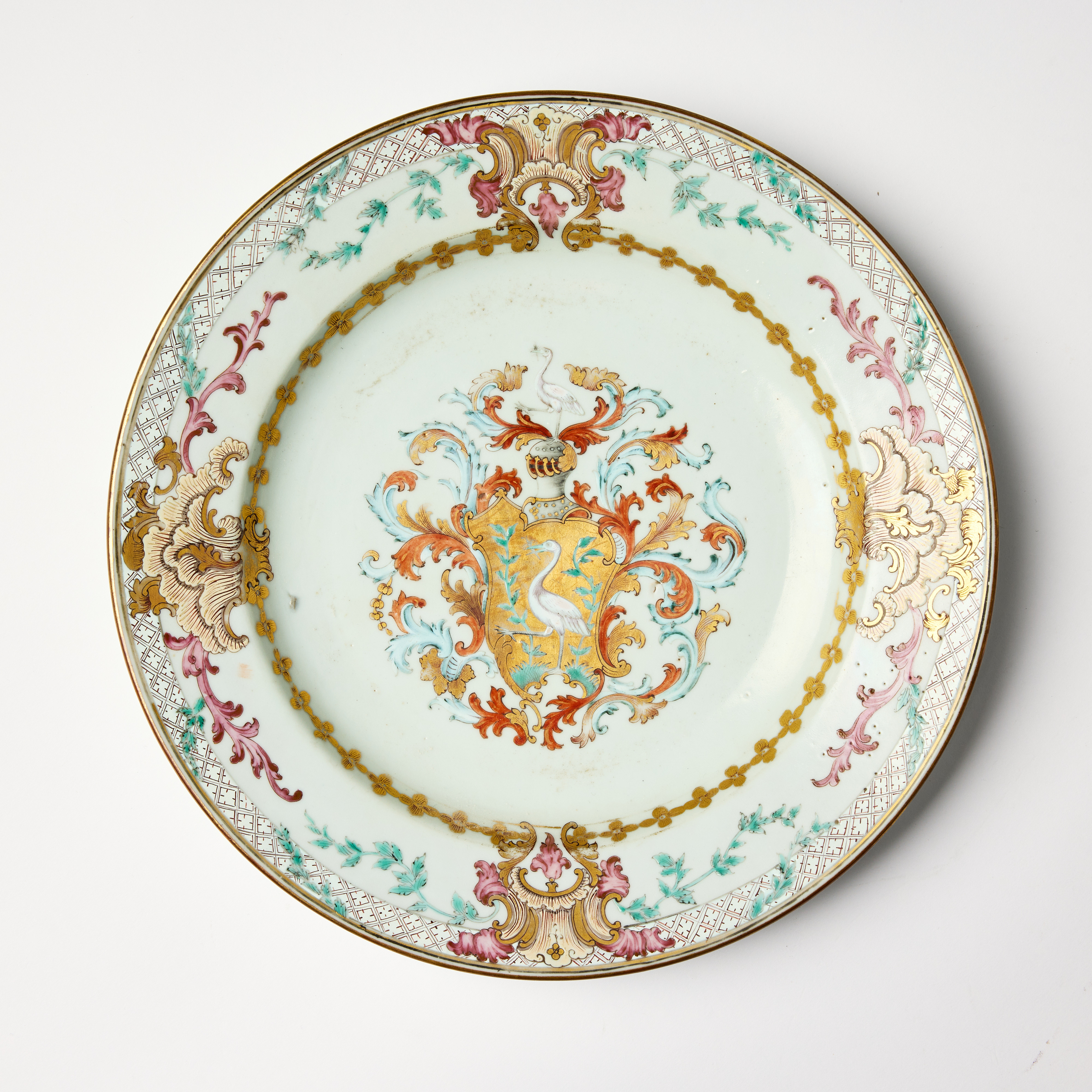 A Large Famille Rose Armorial Plate for the Grill family.