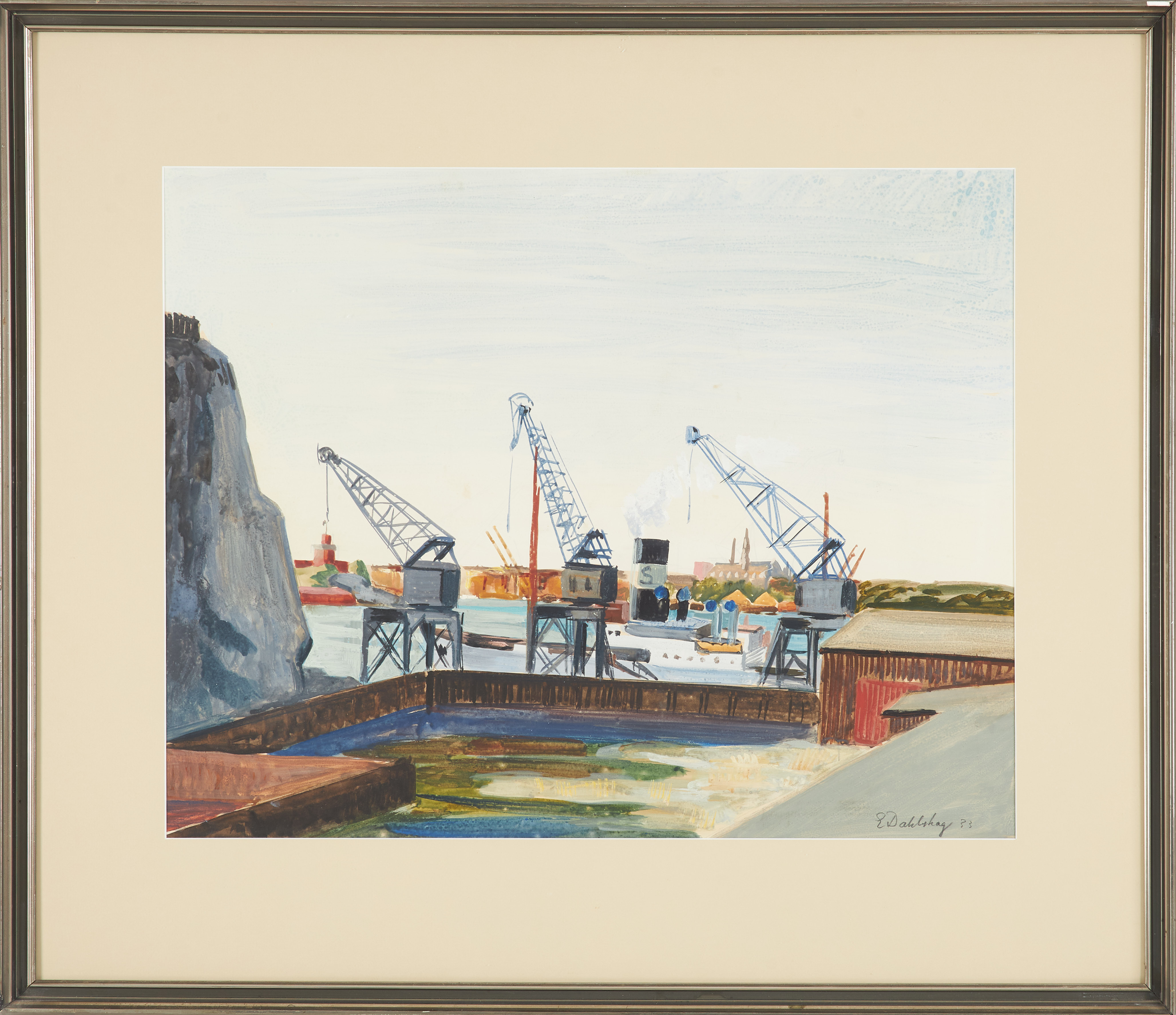 EWALD DAHLSKOG. Stockholmsmotiv, akvarell och gouache, signerad och daterad -33.